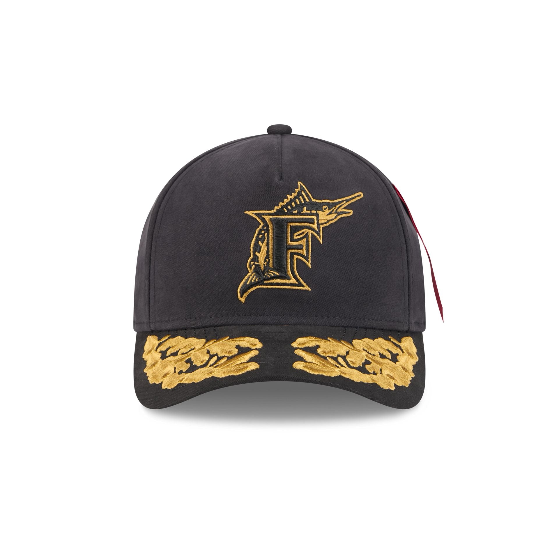 Alpha Industries x Miami Marlins Black 9FORTY M-Crown A-Frame Snapback Hat - Image 2