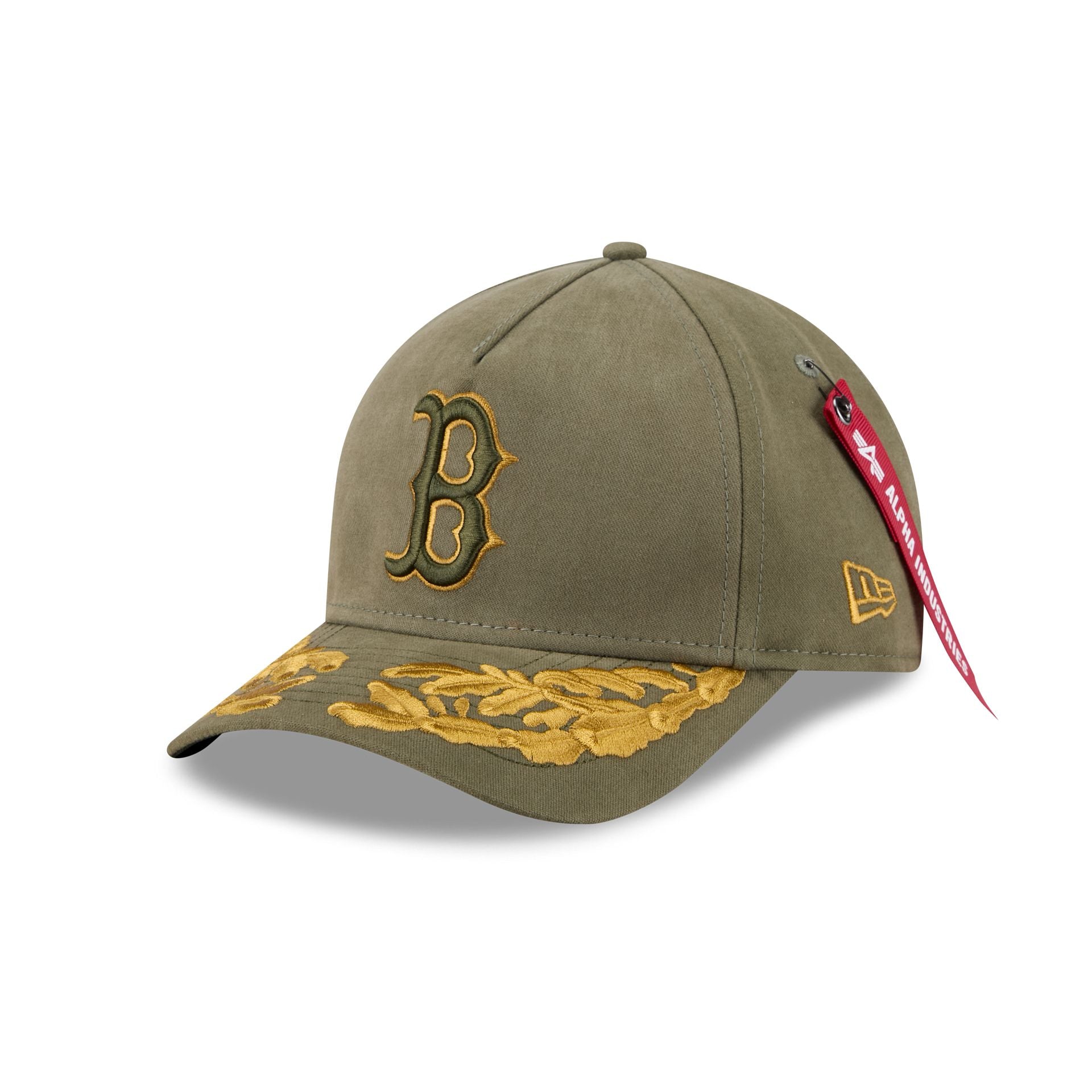 Alpha Industries x Boston Red Sox Olive Green 9FORTY M-Crown A-Frame Snapback Hat