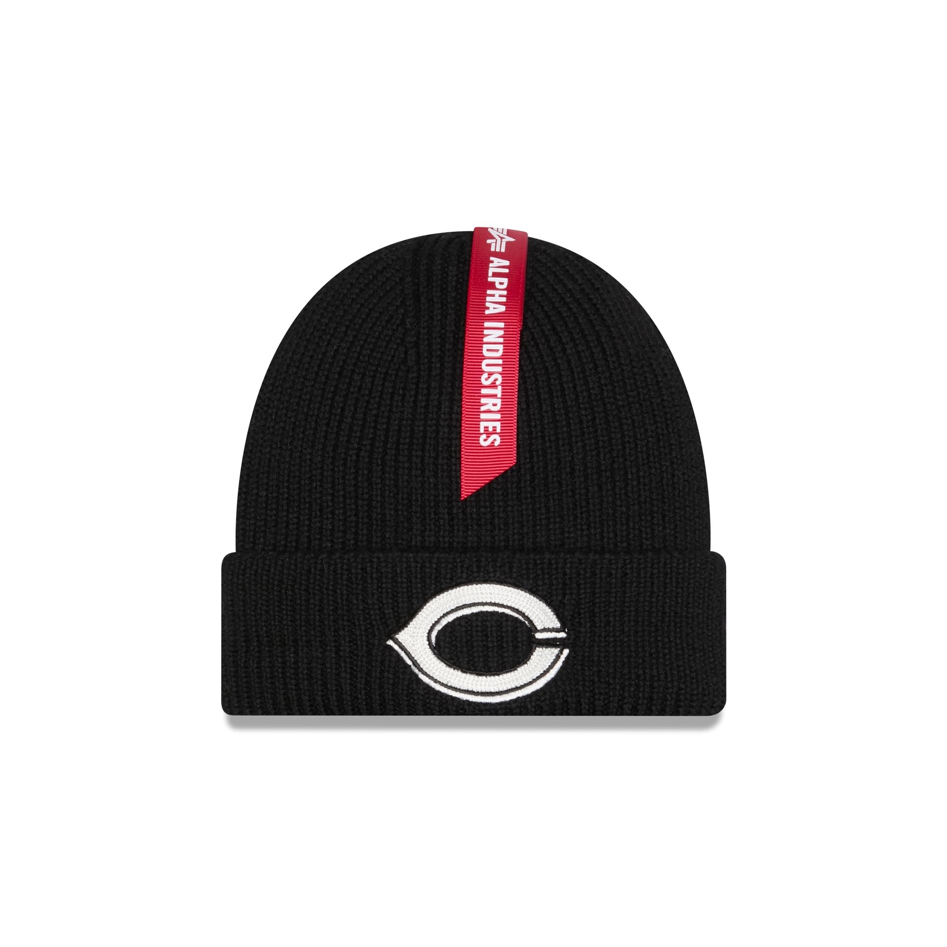 Alpha Industries x Cincinnati Reds Black Cuff Knit Hat