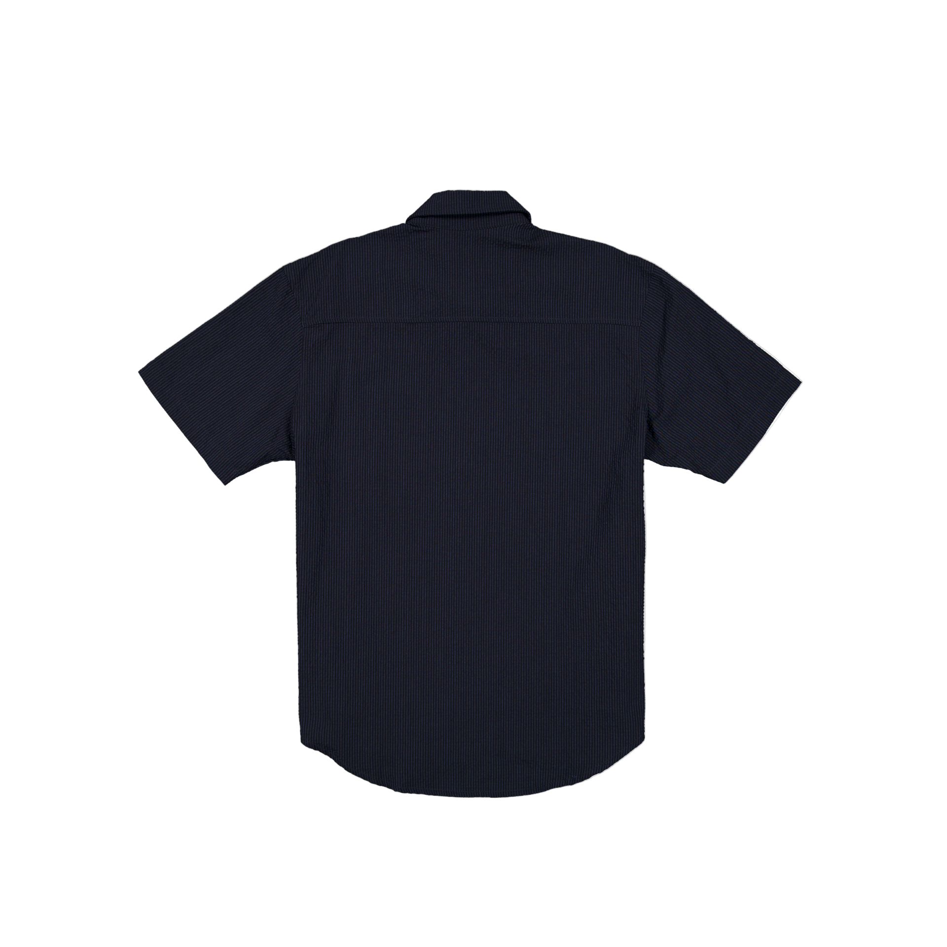 New Era Branded Seersucker Ellicott Button Up Navy Shirt - Image 2