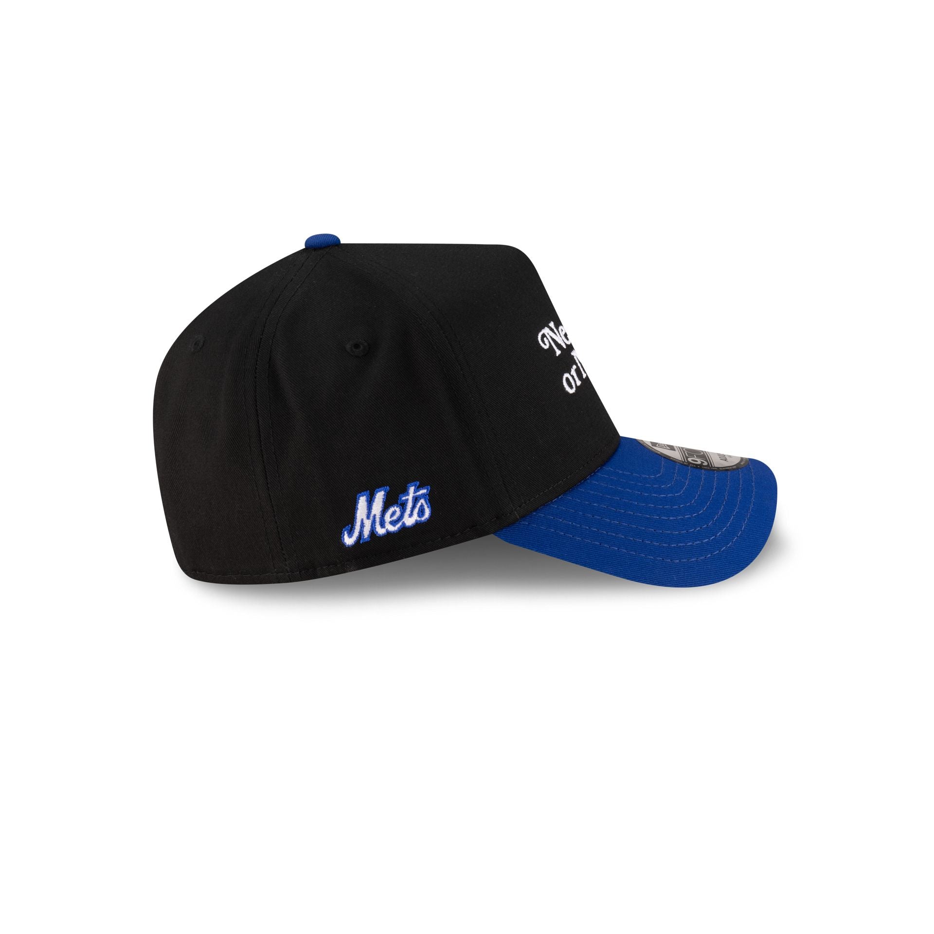 New York or Nowhere x New York Mets Black Wordmark 9FORTY A-Frame Snapback Hat - Image 4