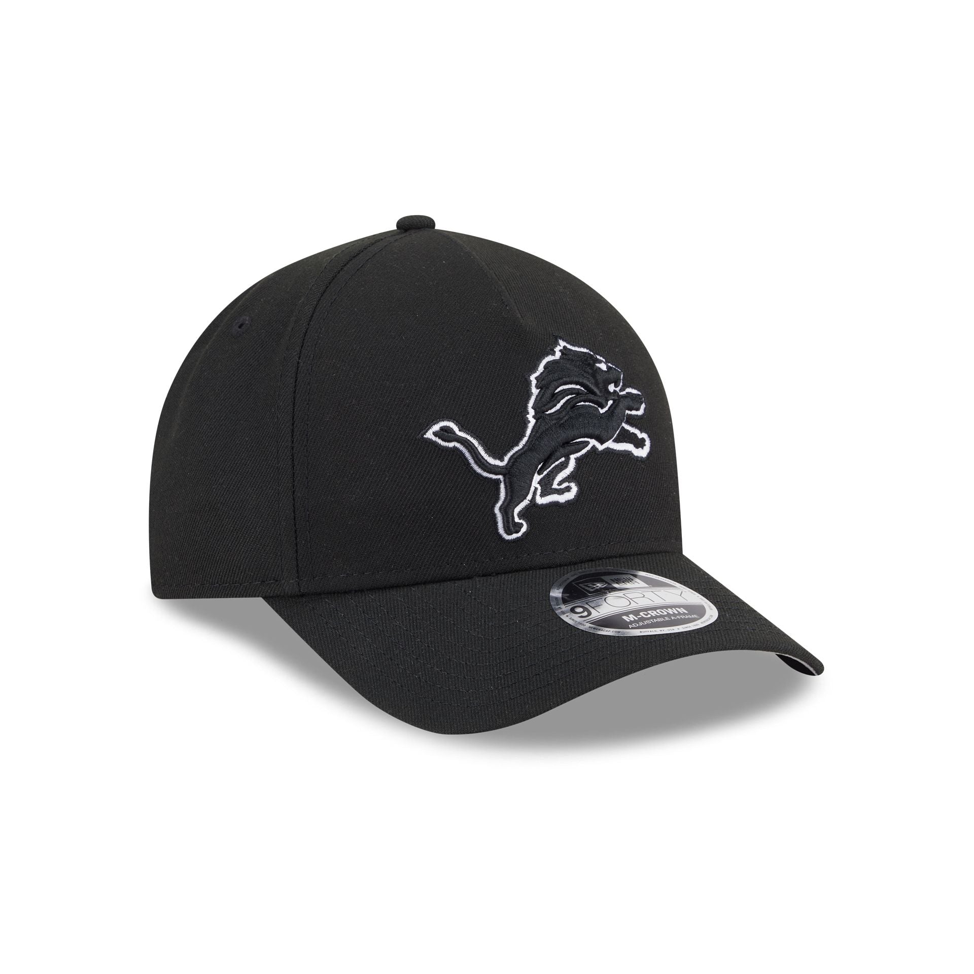 Detroit Lions Black & White 9FORTY M-Crown A-Frame Snapback Hat - Image 3