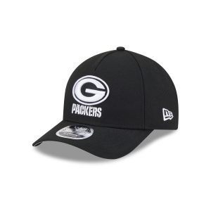 Green Bay Packers Black & White 9FORTY M-Crown A-Frame Snapback Hat