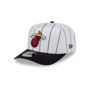 Miami Heat Satin Pinstripe 9FIFTY A-Frame Snapback Hat