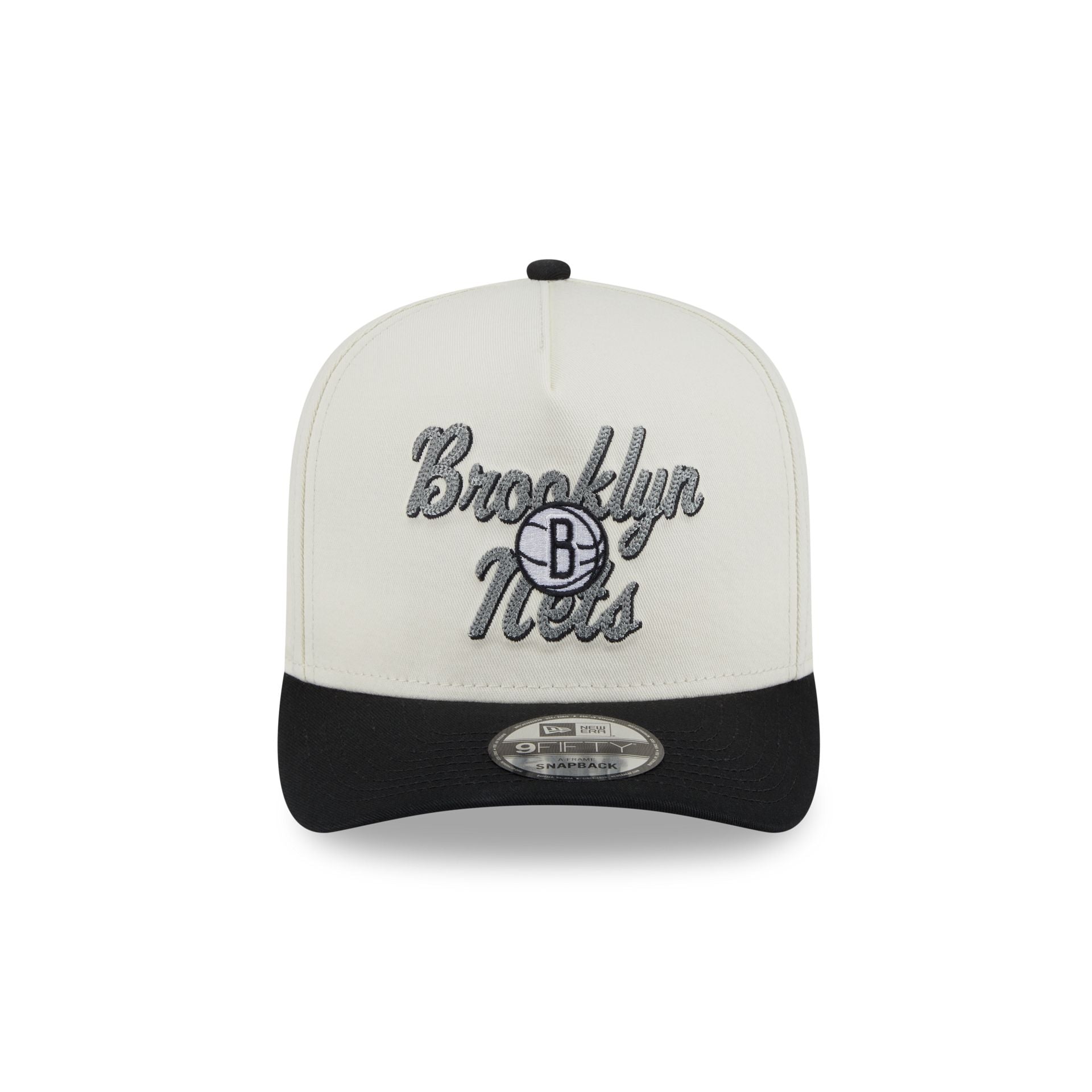 Brooklyn Nets Chainstitch 9FIFTY A-Frame Snapback Hat - Image 2