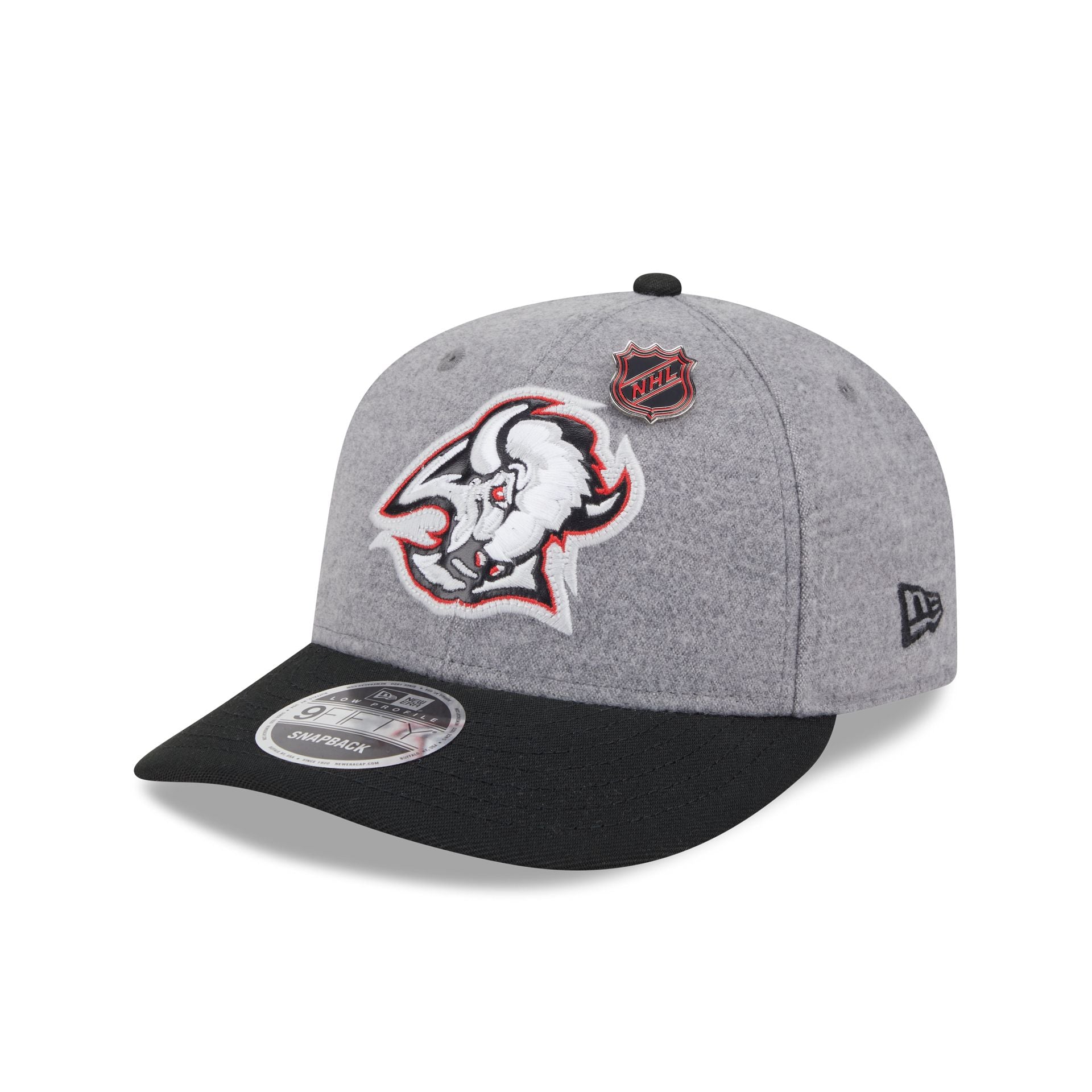 Buffalo Sabres Alternate Heather Gray Wool Low Profile 9FIFTY Snapback Hat - Image 3