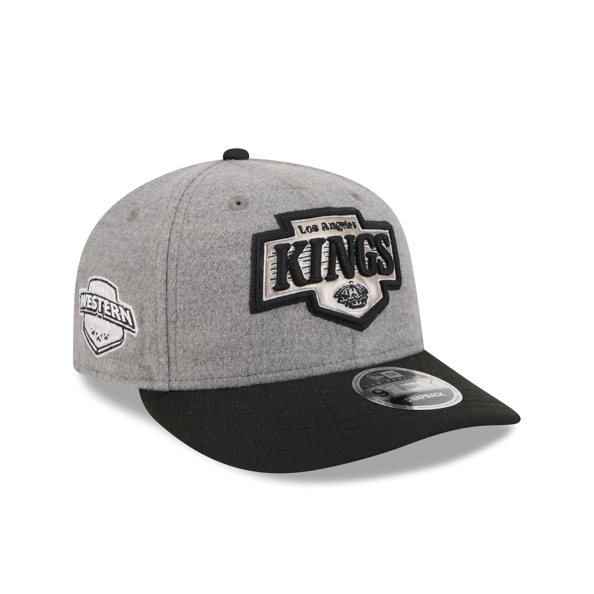 Los Angeles Kings Heather Gray Wool Low Profile 9FIFTY Snapback Hat