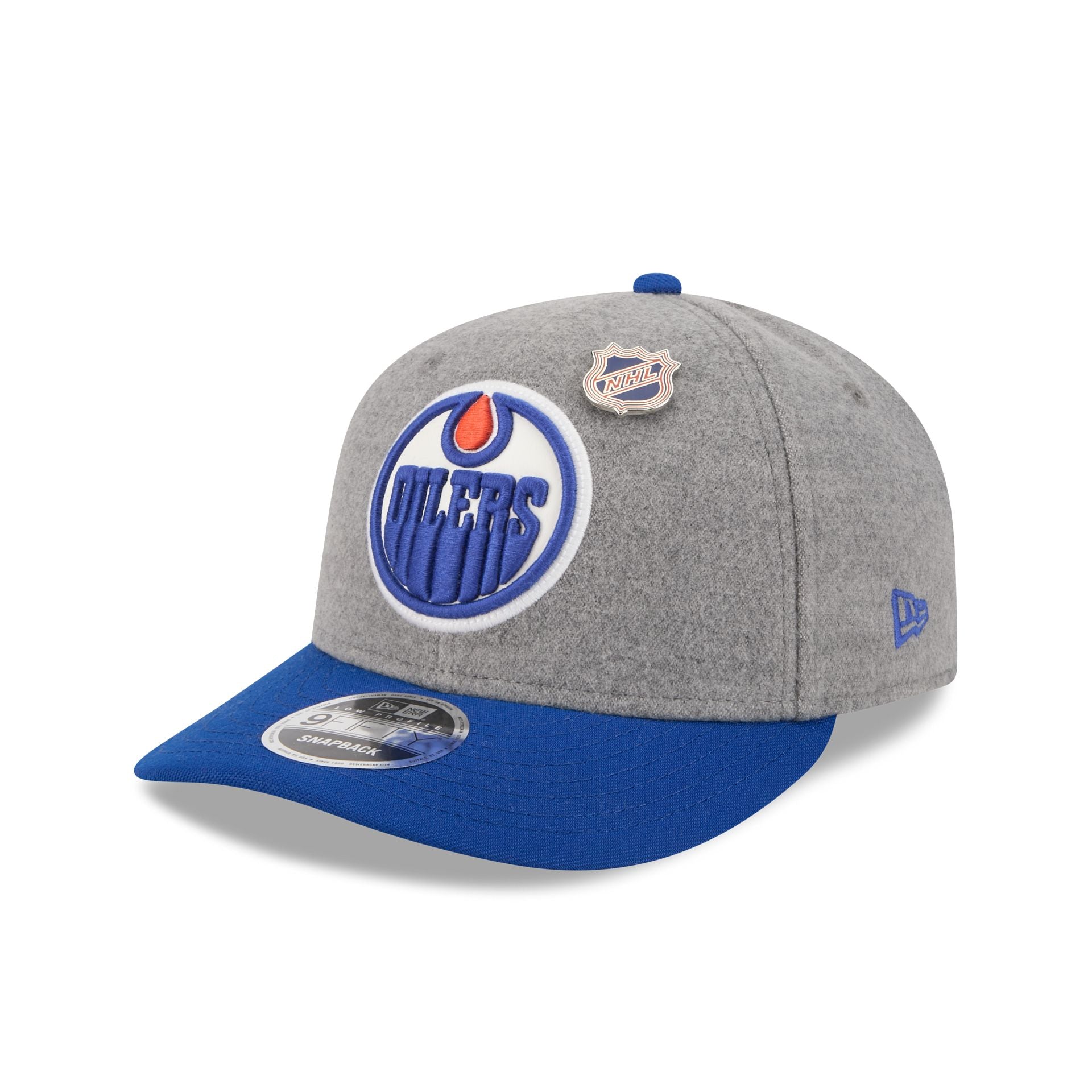 Edmonton Oilers Heather Gray Wool Low Profile 9FIFTY Snapback Hat - Image 3
