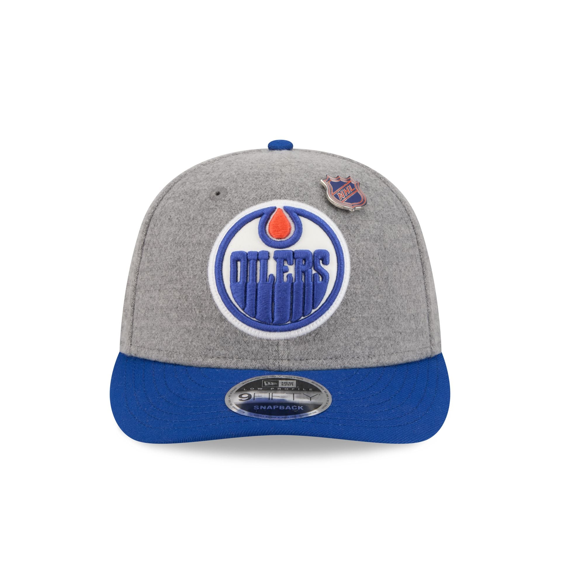 Edmonton Oilers Heather Gray Wool Low Profile 9FIFTY Snapback Hat - Image 2