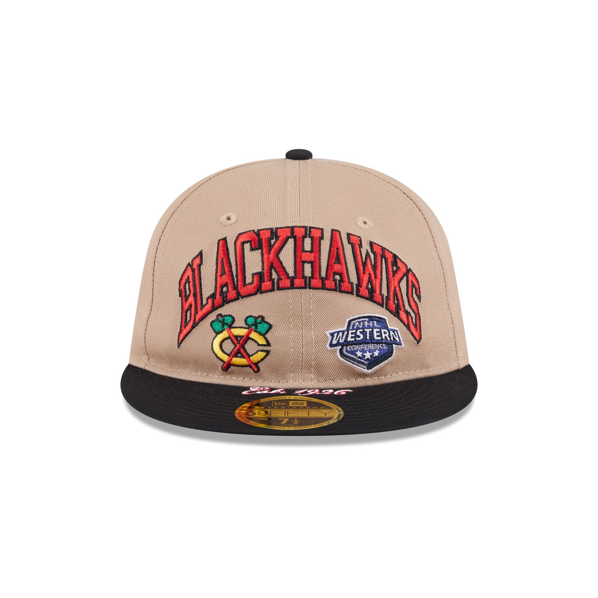 Chicago Blackhawks Camel Retro Crown 59FIFTY Fitted Hat - Image 2