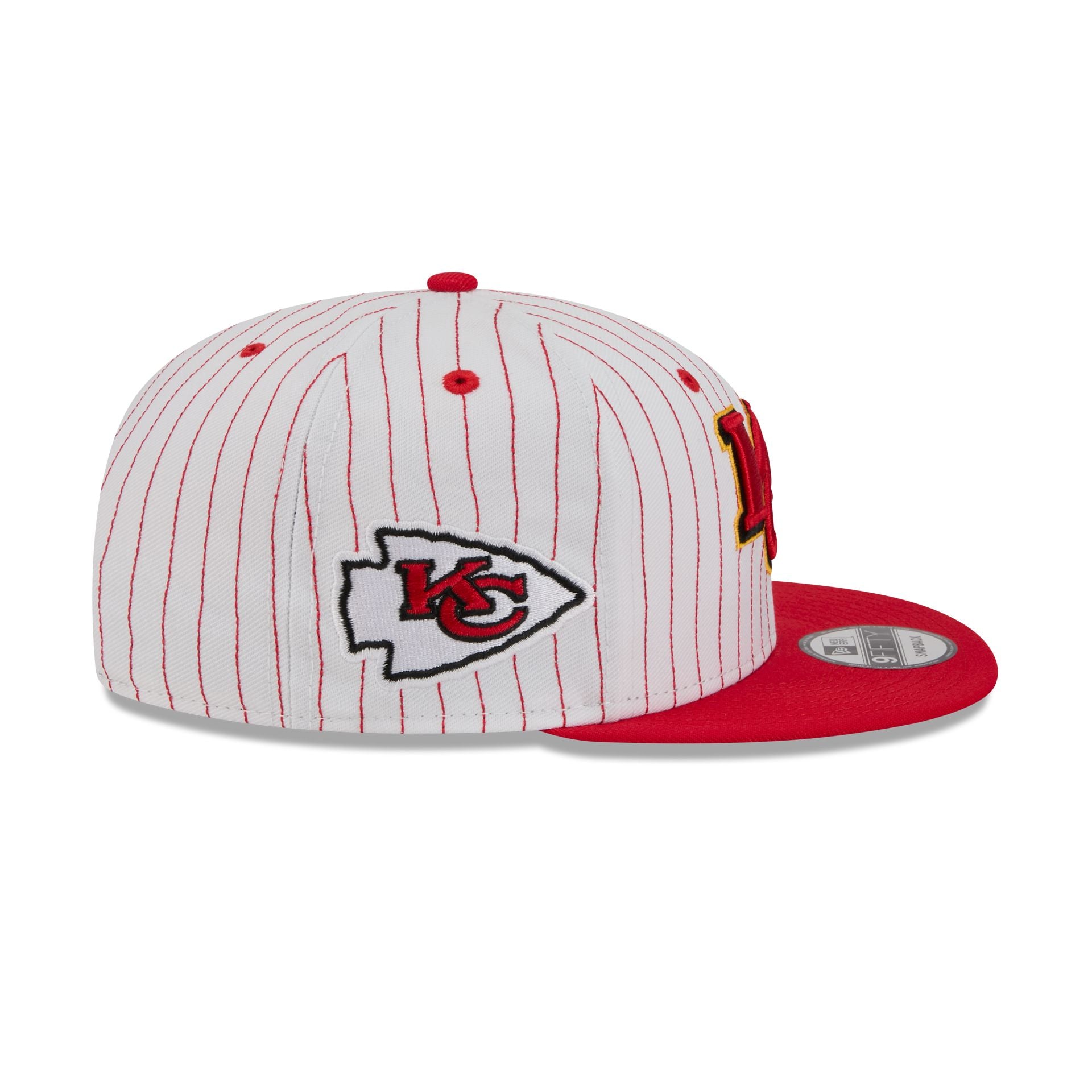 Kansas City Chiefs Deceptor Pinstripe 9FIFTY Snapback Hat - Image 4