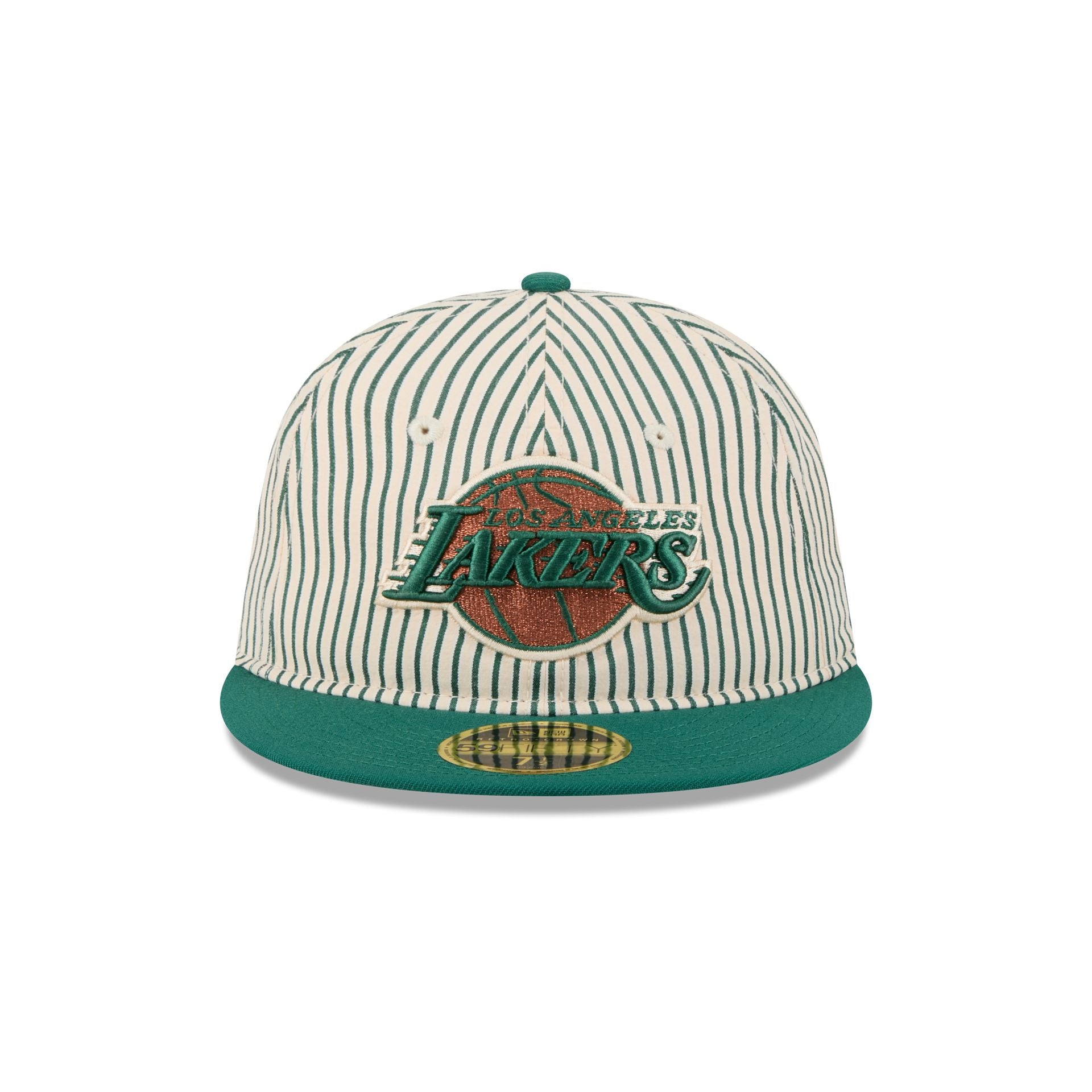 Just Caps Seersucker Los Angeles Lakers Retro Crown 59FIFTY Fitted Hat - Image 2