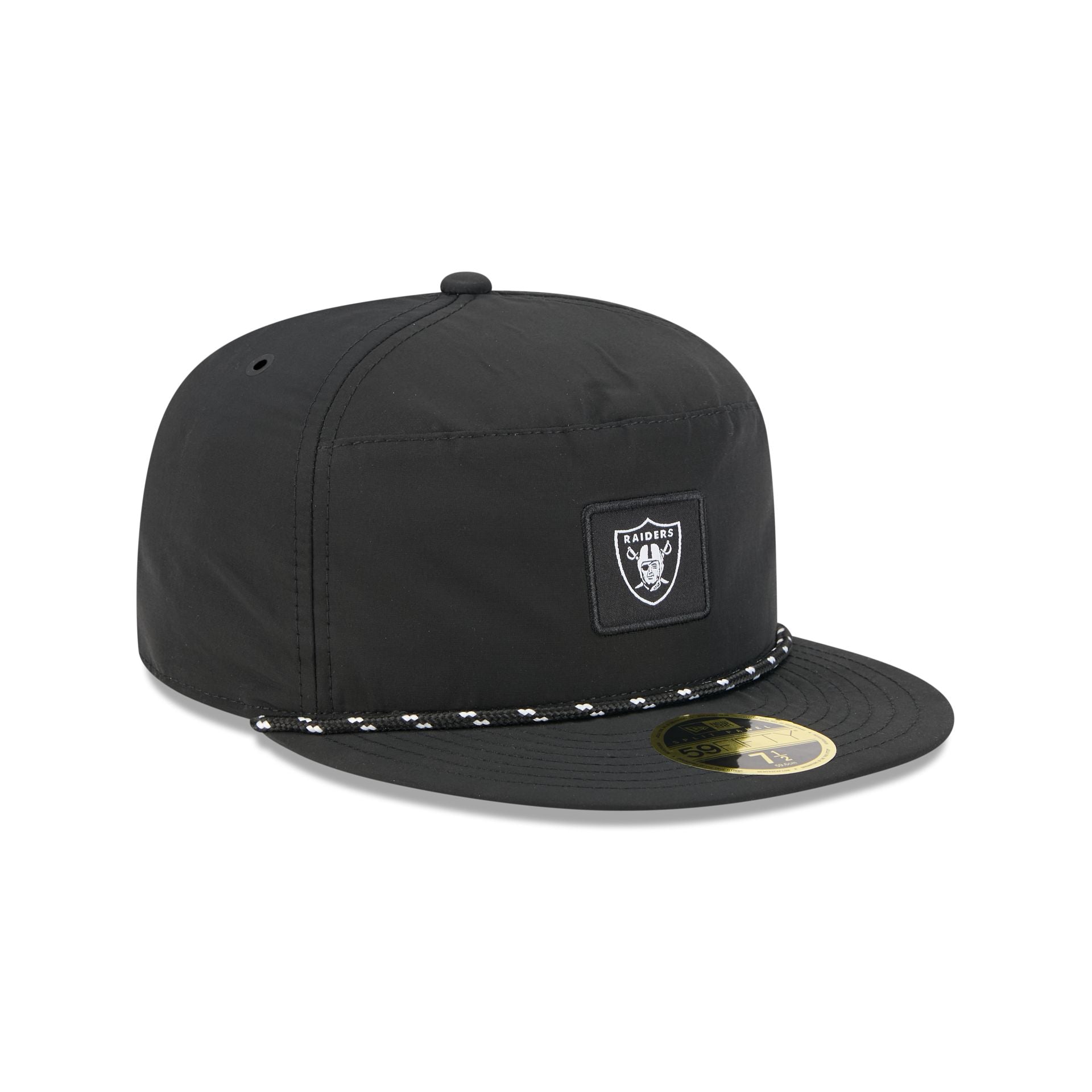 Las Vegas Raiders Black Poly Rope Split Panel 59FIFTY Fitted Hat - Image 3