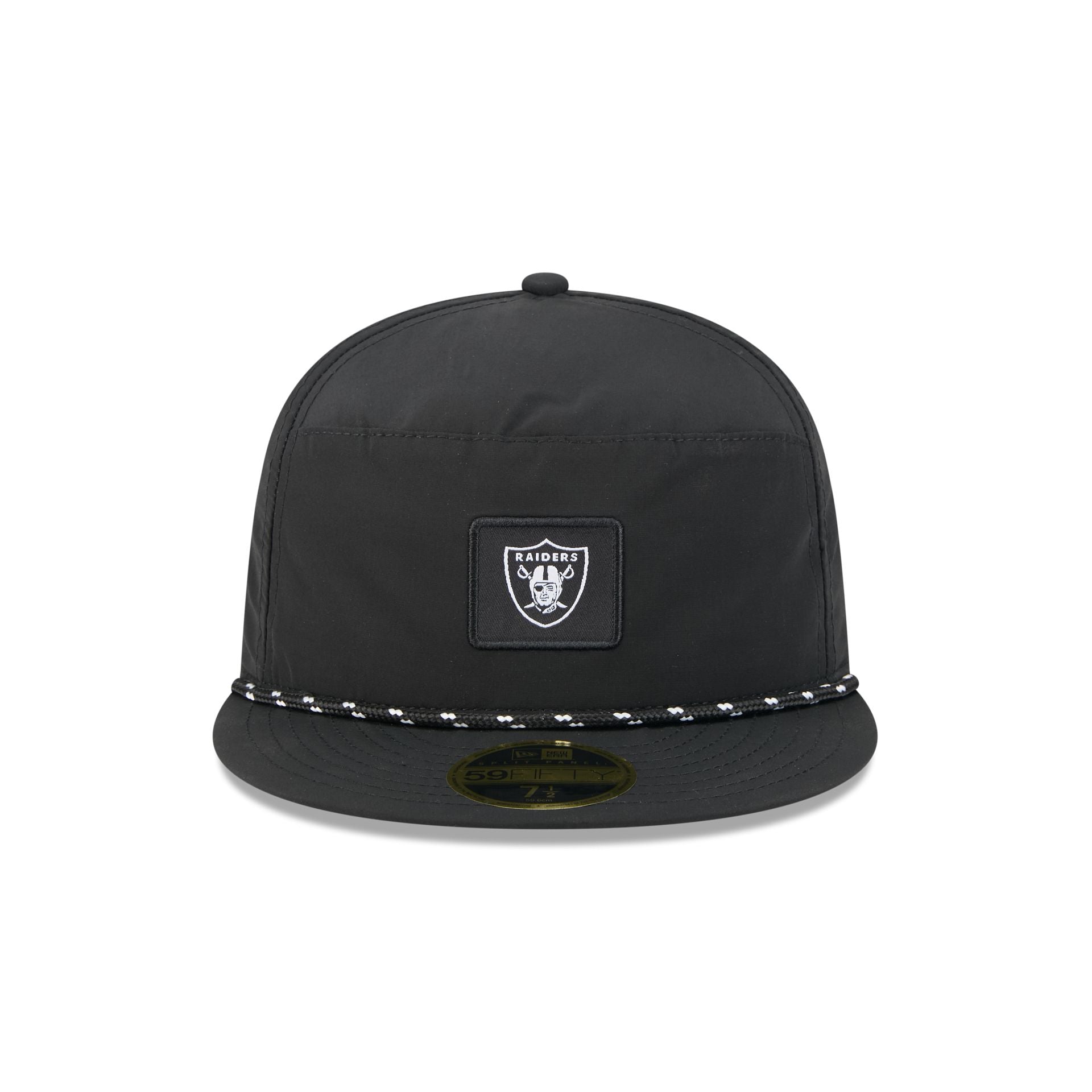 Las Vegas Raiders Black Poly Rope Split Panel 59FIFTY Fitted Hat - Image 2