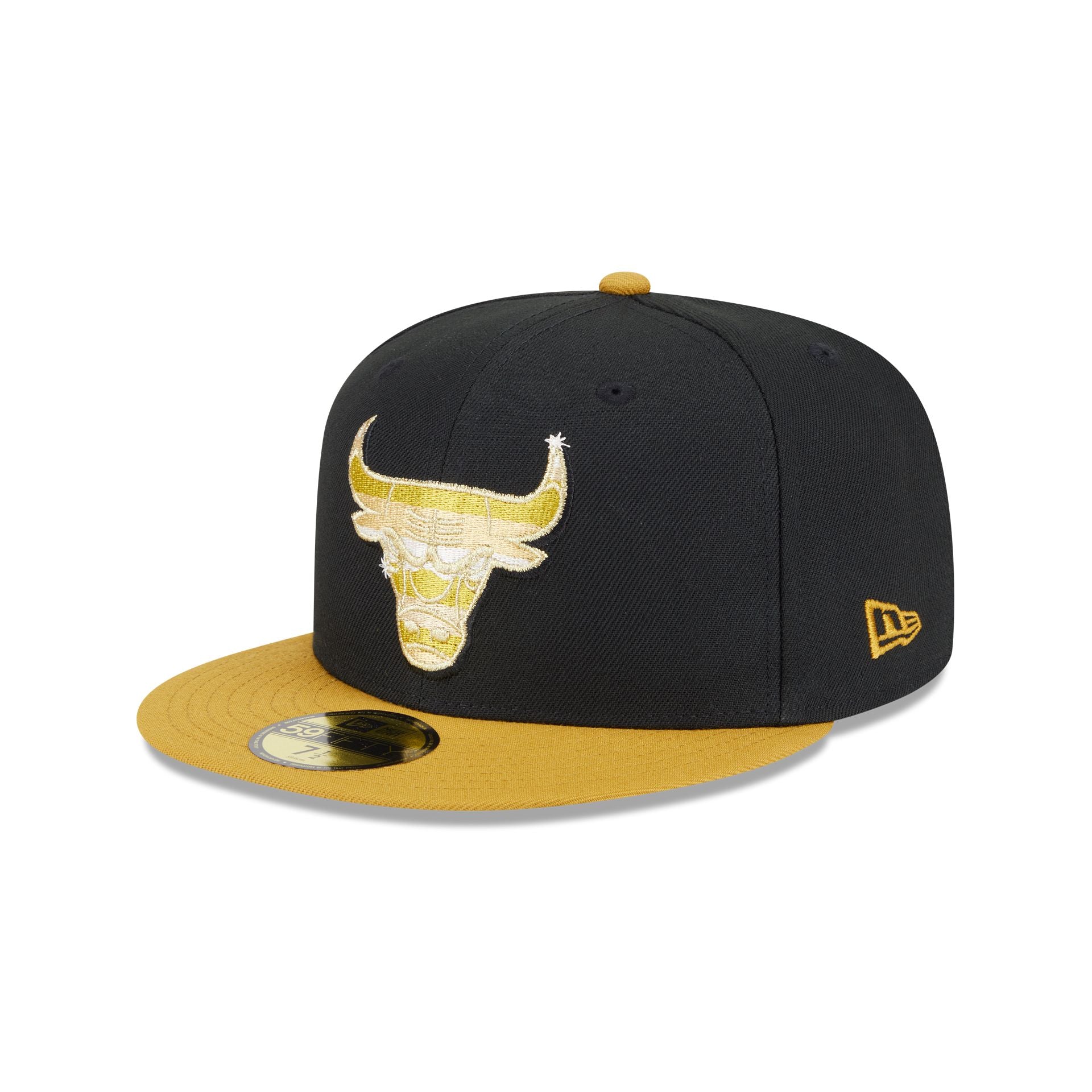 Chicago Bulls Metallic Gold Logo 59FIFTY Fitted Hat