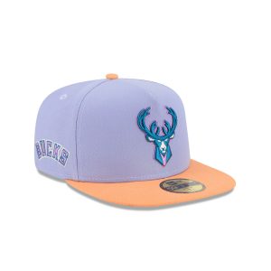 Milwaukee Bucks Lavender 59FIFTY A-Frame Fitted Hat