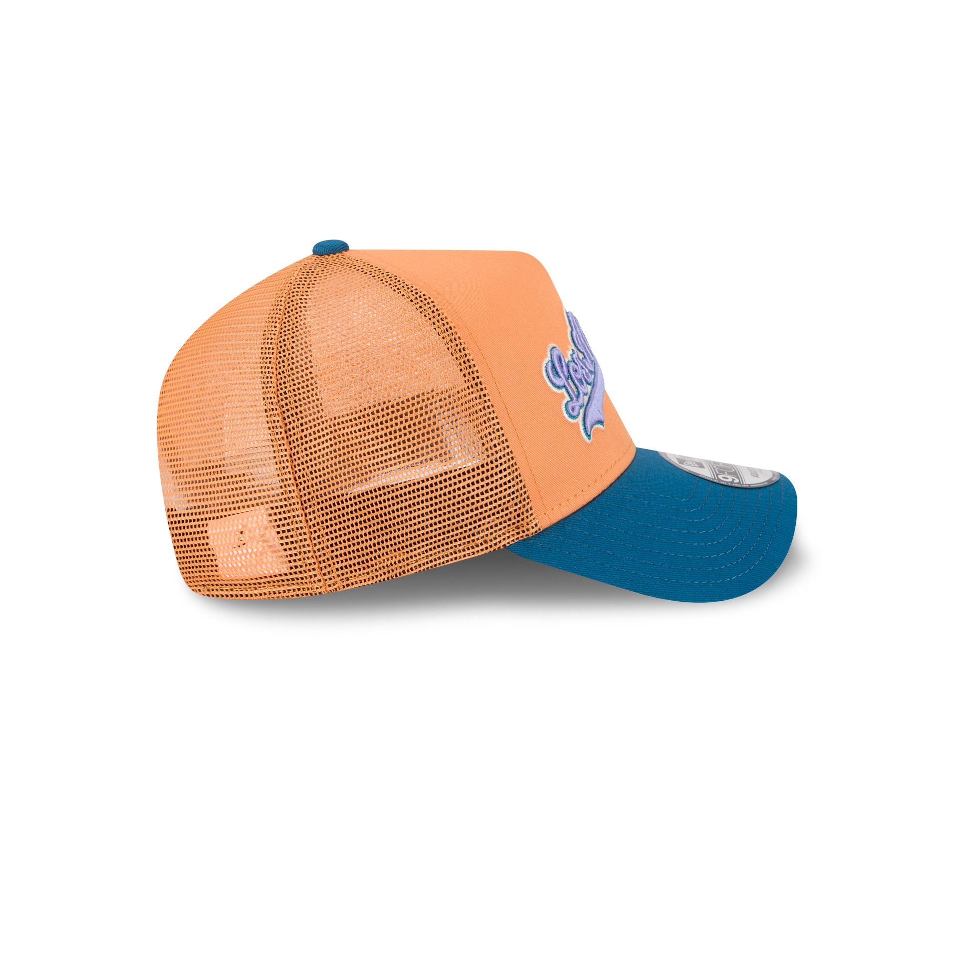 Los Angeles Dodgers Orange Glaze 9FORTY A-Frame Trucker Hat - Image 5