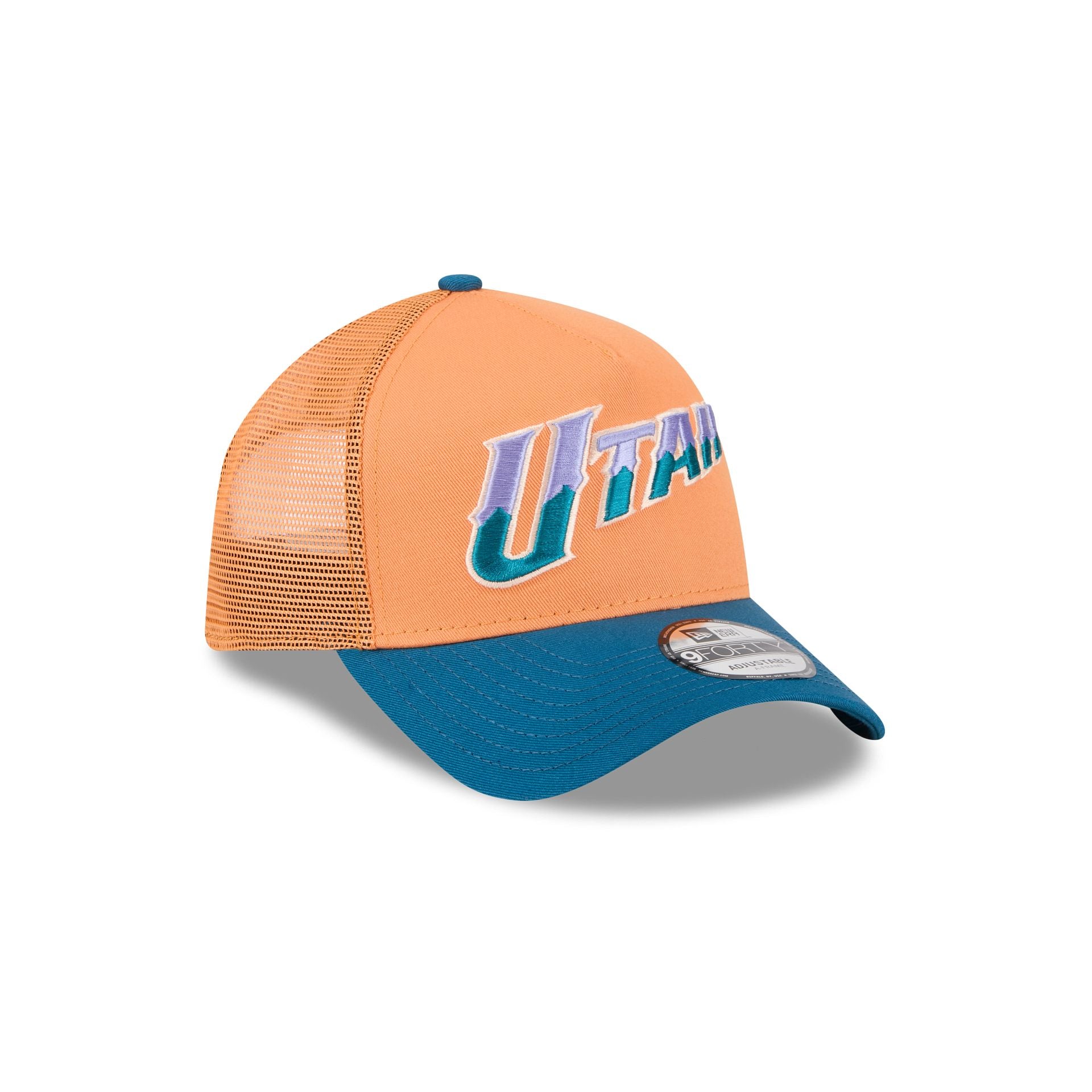 Utah Jazz Orange Glaze 9FORTY A-Frame Trucker Hat - Image 3