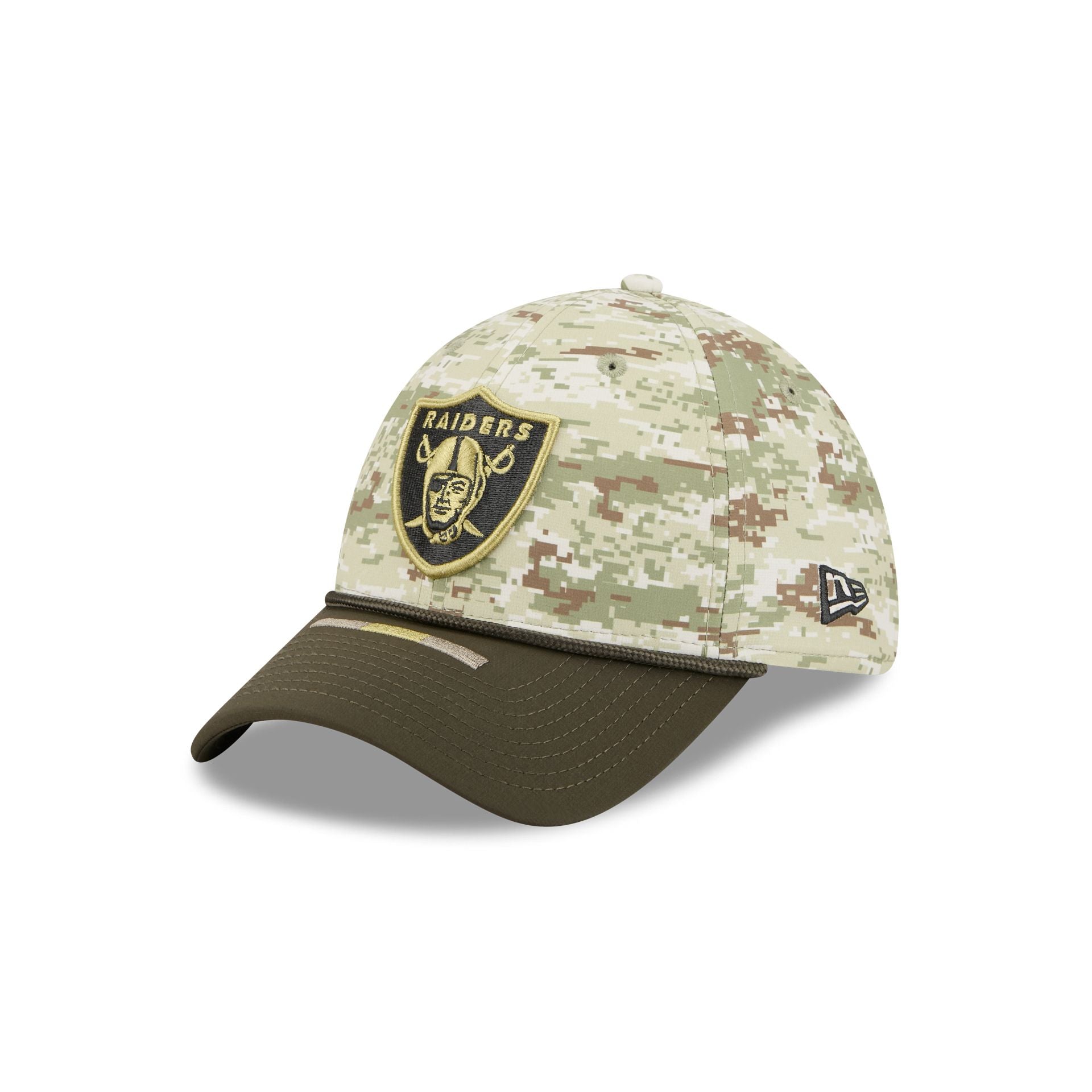 Las Vegas Raiders 2025 Salute to Service Digi Camo 39THIRTY Stretch Fit Hat - Image 3