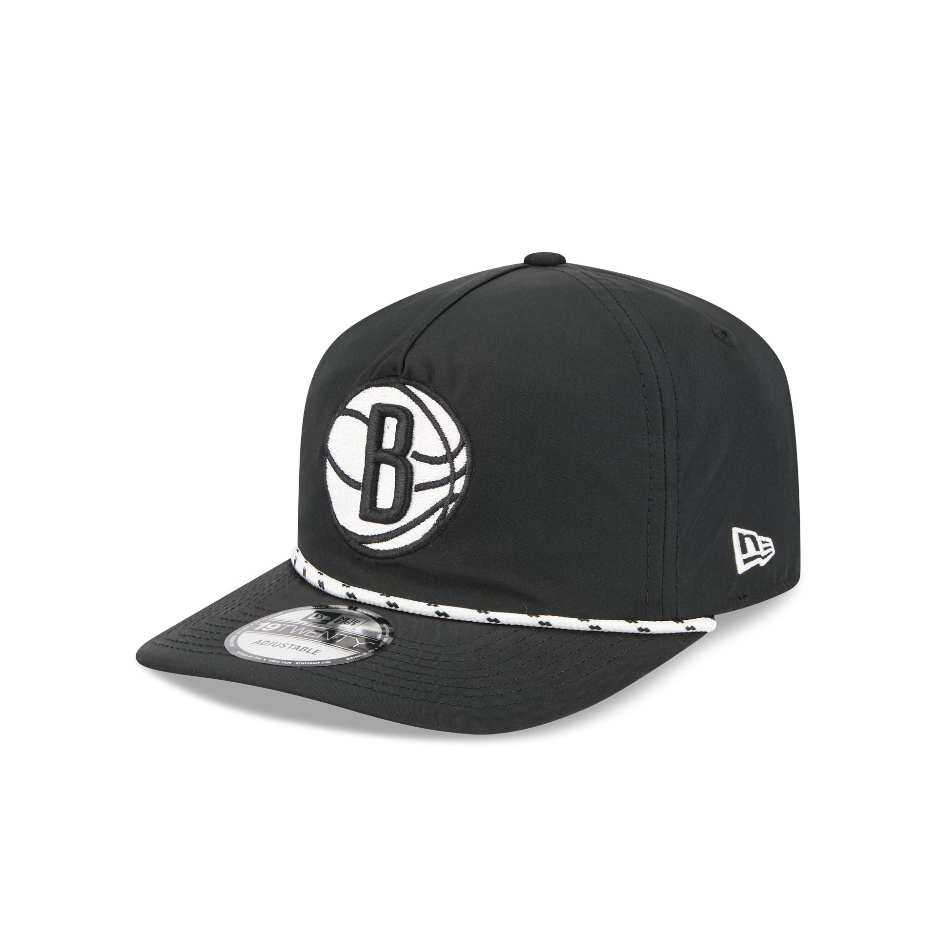 Brooklyn Nets Black and White Rope 19TWENTY Snapback Hat