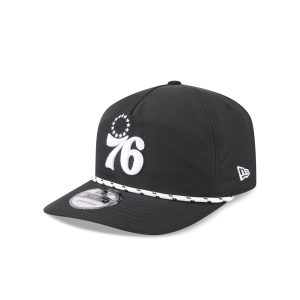 Philadelphia 76ers Black and White Rope 19TWENTY Snapback Hat