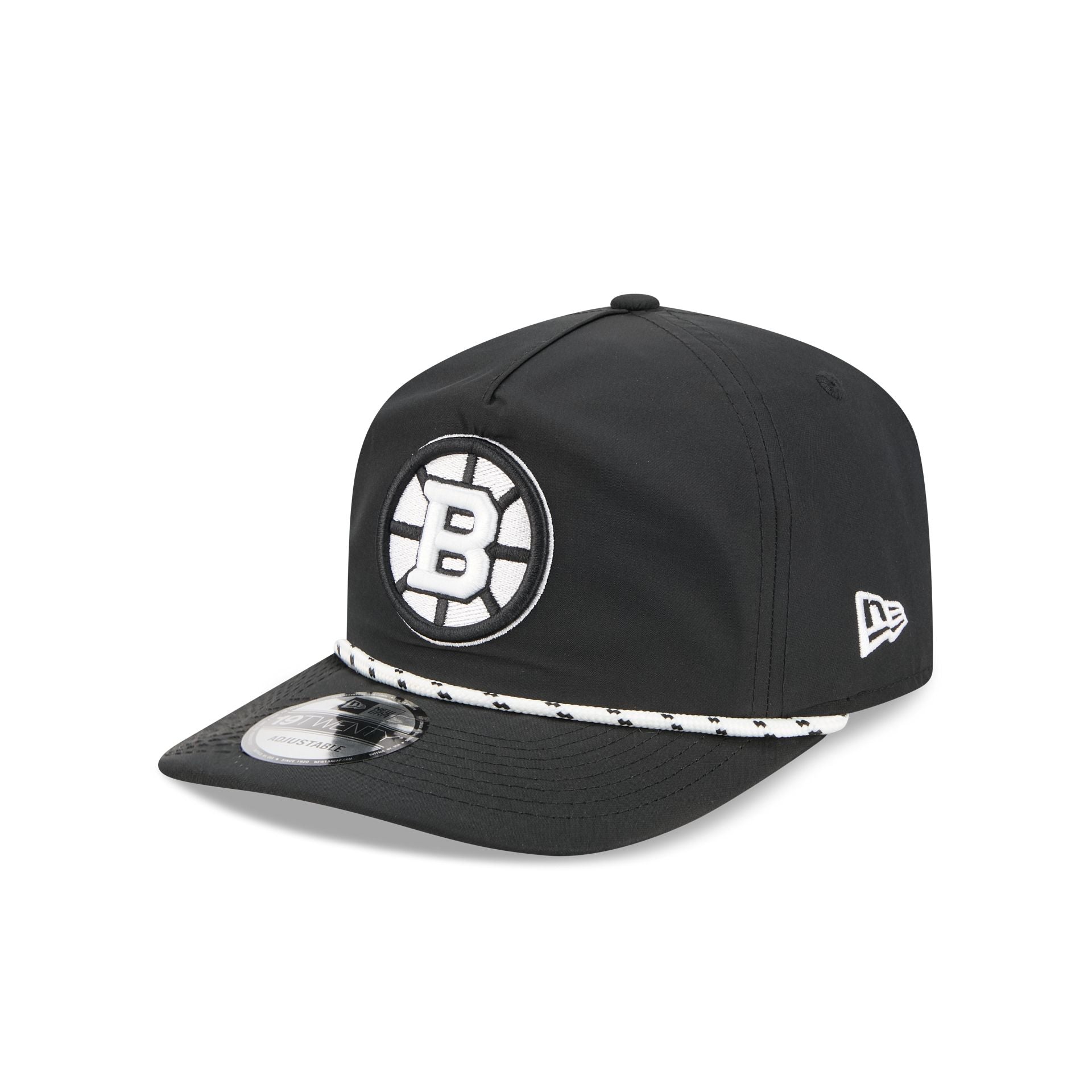 Boston Bruins Black and White Rope 19TWENTY Snapback Hat