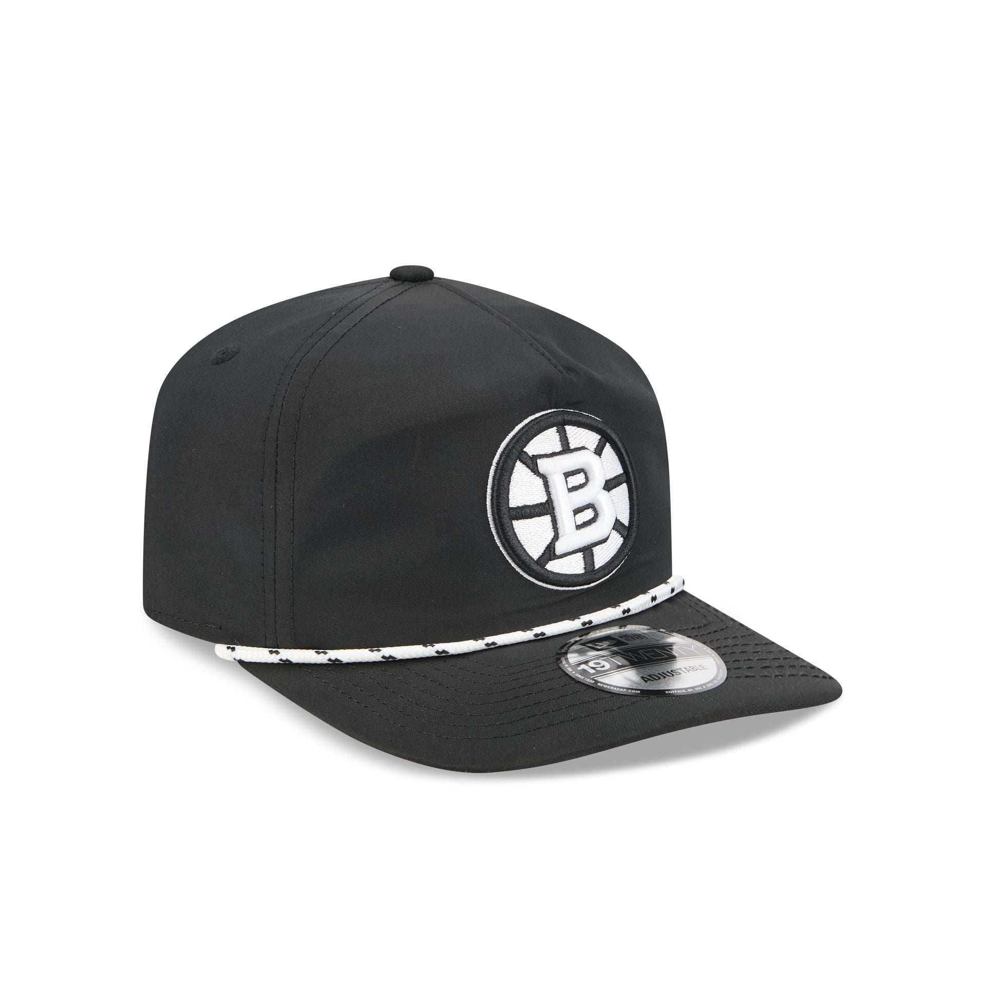 Boston Bruins Black and White Rope 19TWENTY Snapback Hat - Image 3