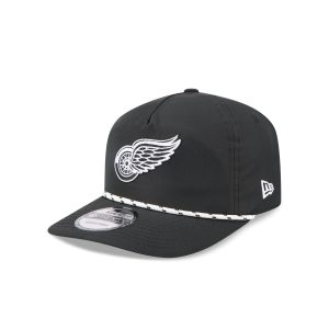 Detroit Red Wings Black and White Rope 19TWENTY Snapback Hat