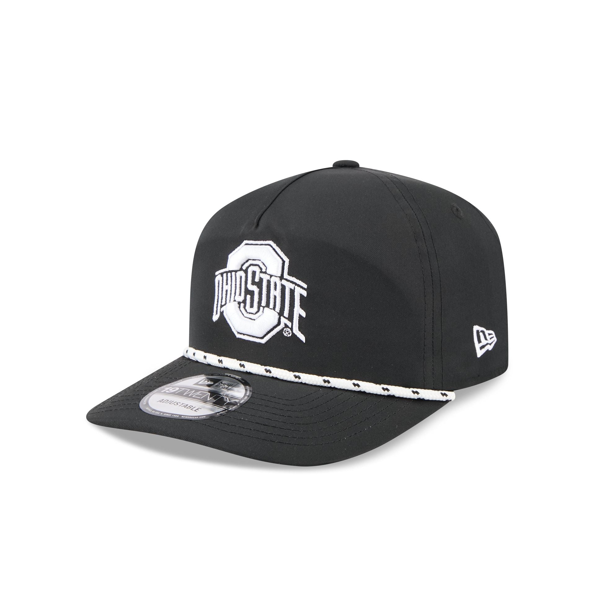 Ohio State Buckeyes Black and White Rope 19TWENTY Snapback Hat