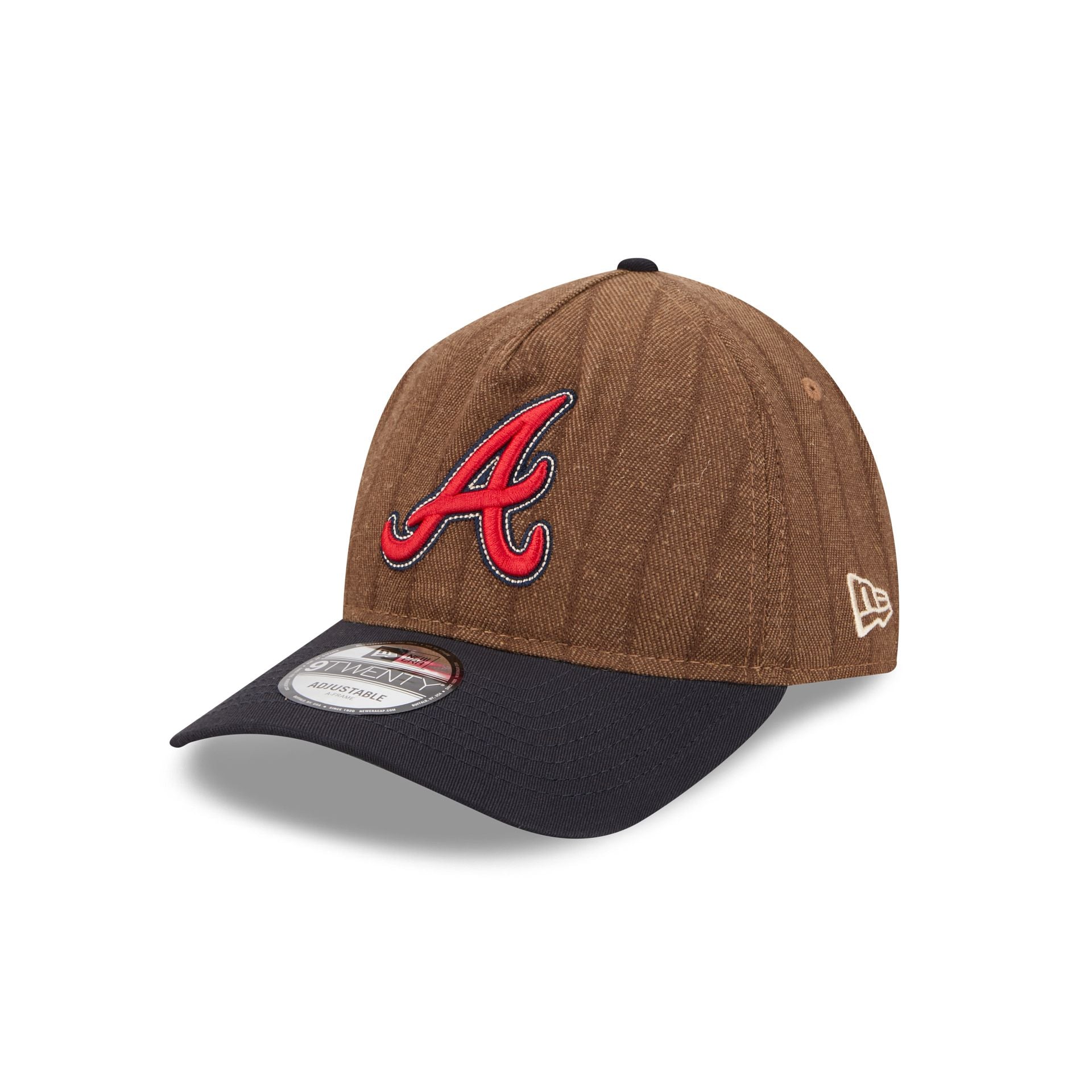 Atlanta Braves Three Looms Wool Pinstripe 9TWENTY A-Frame Adjustable Hat - Image 3