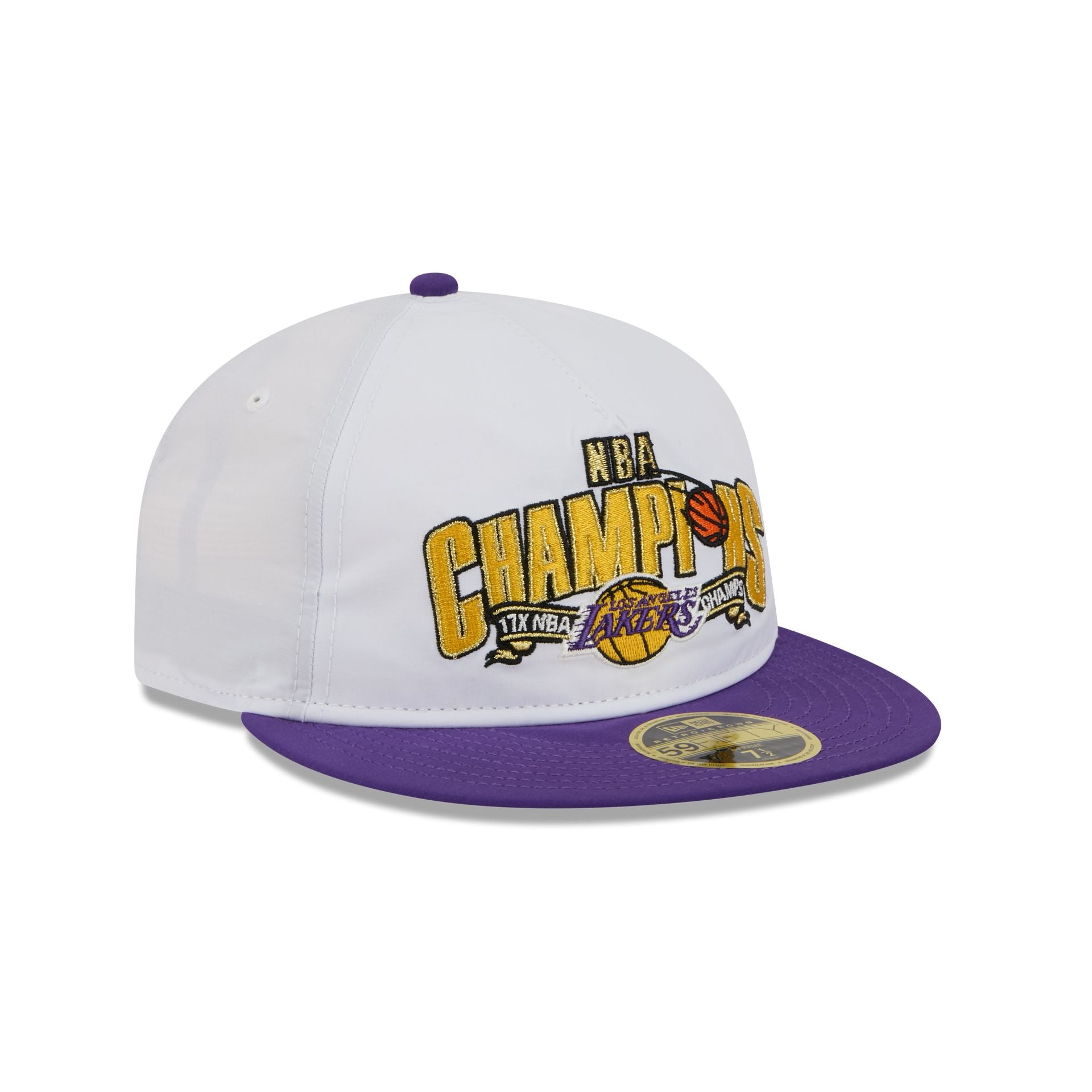Los Angeles Lakers Champions White Retro Crown 59FIFTY Fitted Hat - Image 3