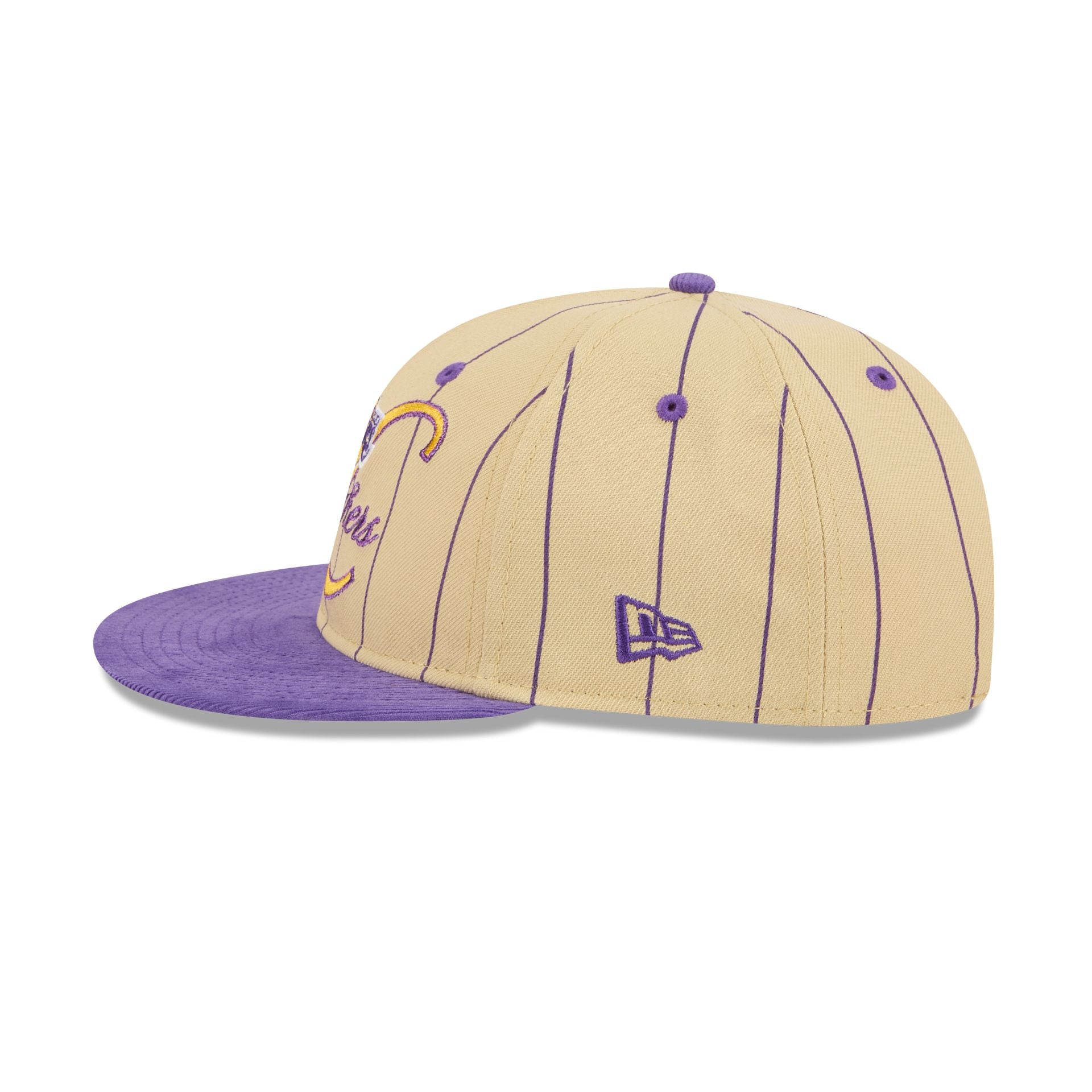 Los Angeles Lakers Pinstripe Script Retro Crown 9FIFTY Adjustable Hat - Image 4