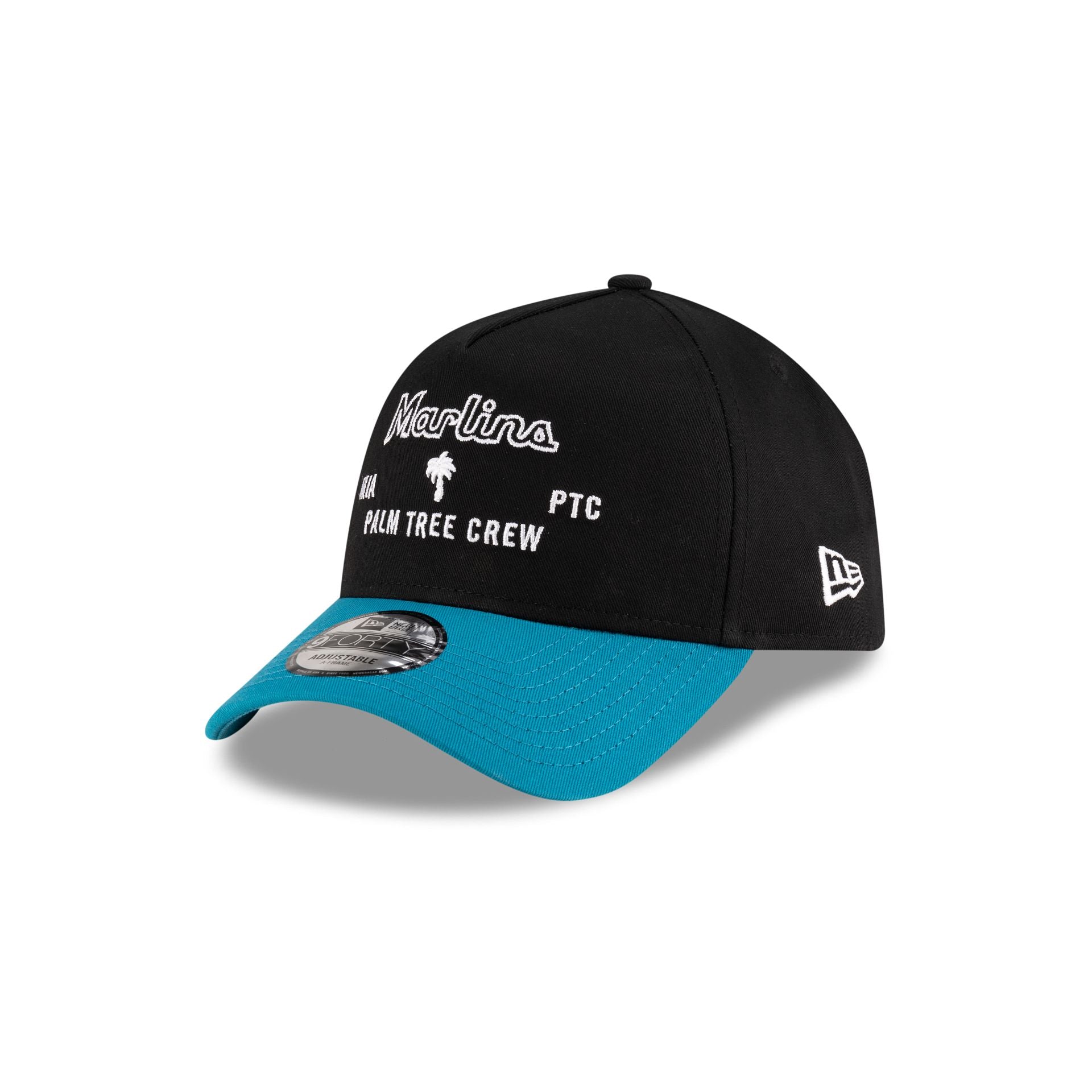 Palm Tree Crew x Miami Marlins Black 9FORTY A-Frame Snapback Hat - Image 3