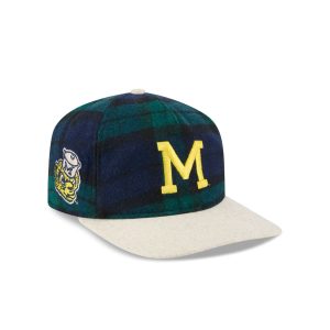 Michigan Wolverines Plaid Letterman 19TWENTY Adjustable Hat
