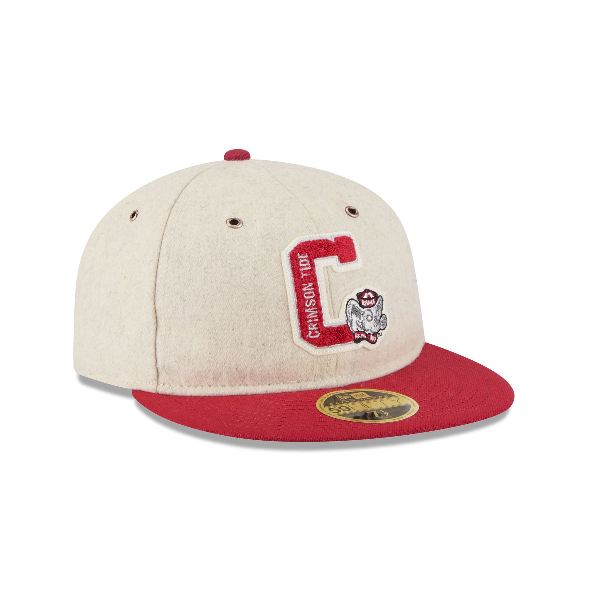 Alabama Crimson Tide College Vault Wool Letterman Retro Crown 59FIFTY Fitted Hat - Image 3
