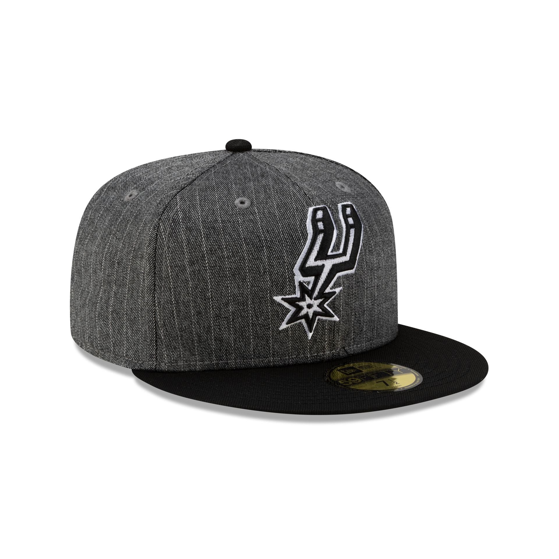 Just Caps Black Pinstripe San Antonio Spurs 59FIFTY Fitted Hat - Image 3