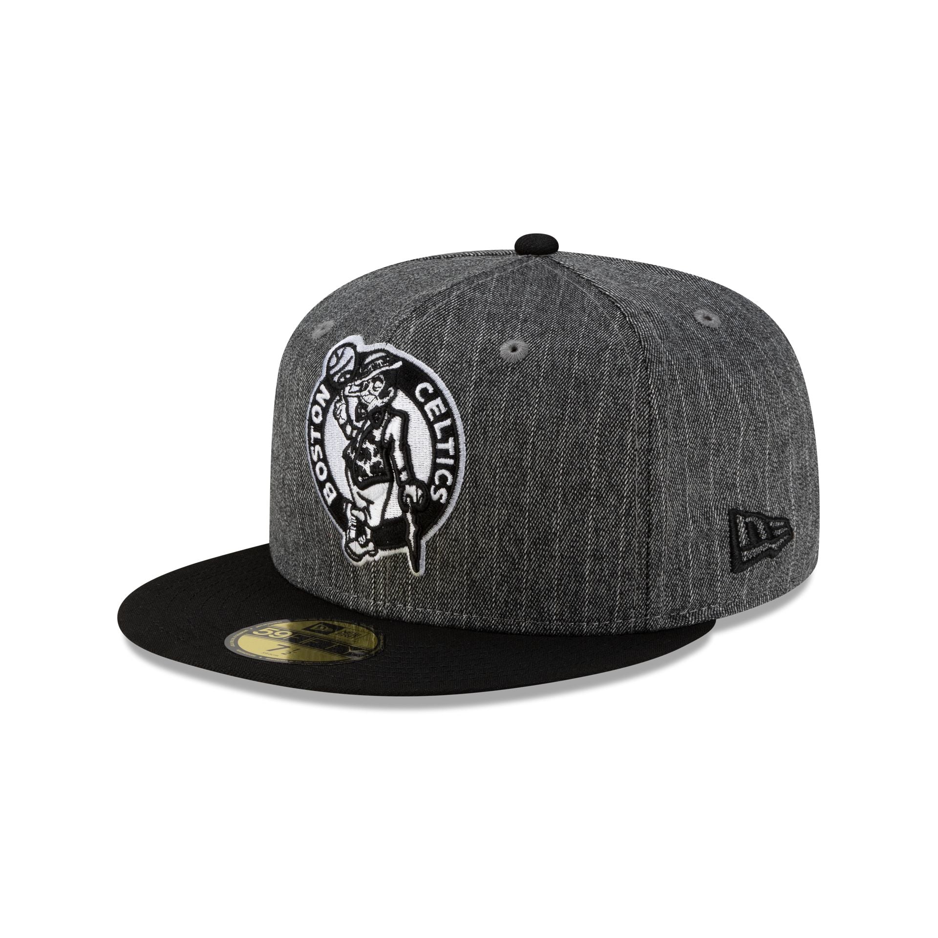 Just Caps Black Pinstripe Boston Celtics 59FIFTY Fitted Hat