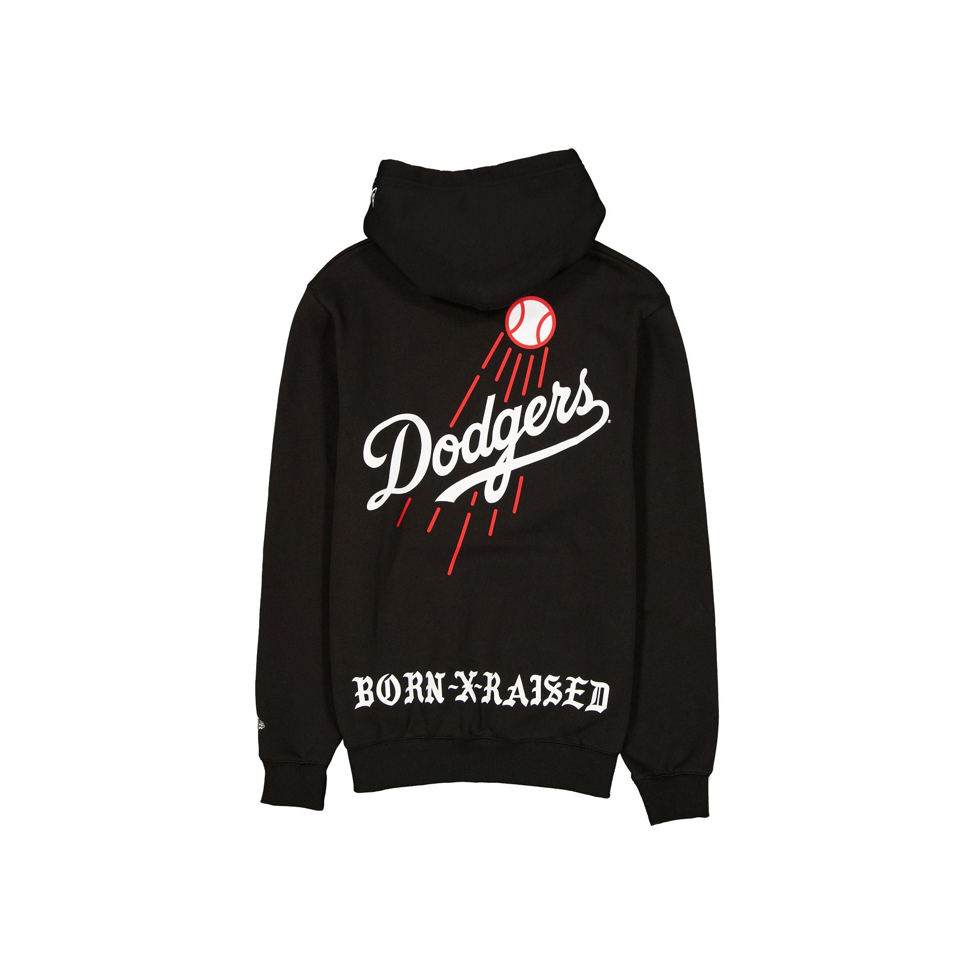 Born x Raised x Los Angeles Dodgers Fly Ball Black Hoodie - Image 2
