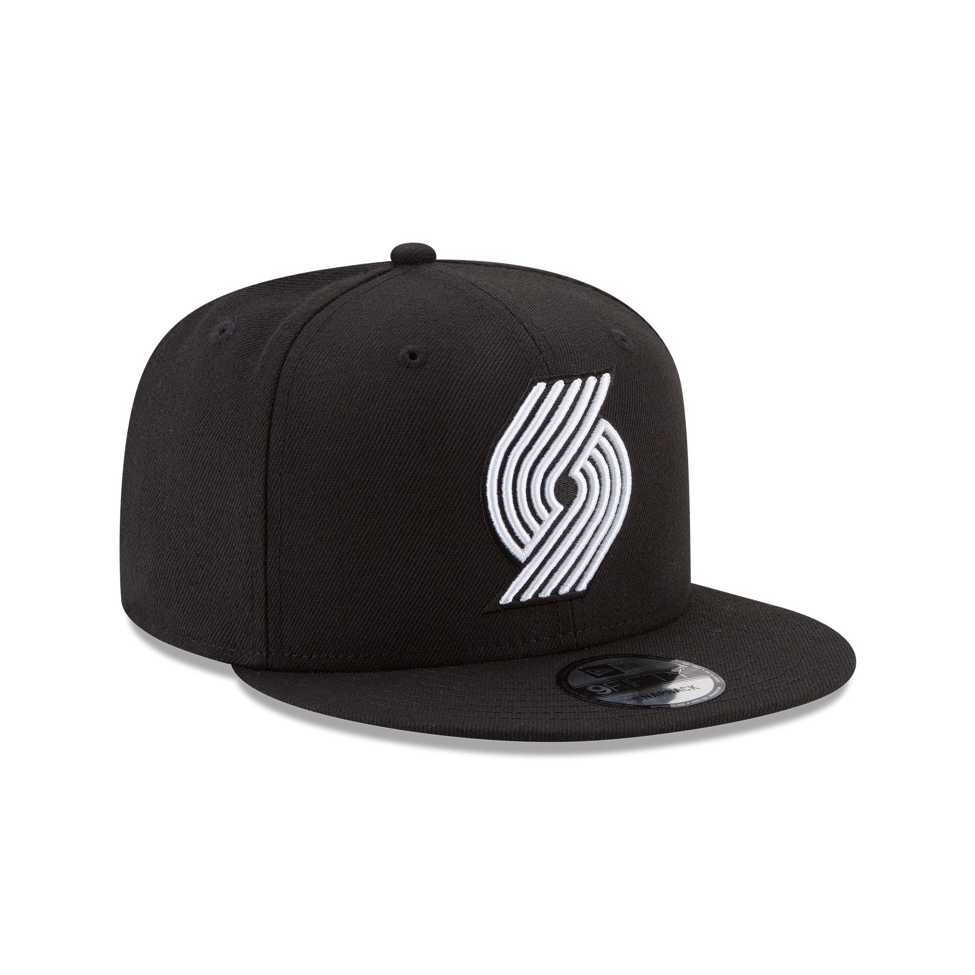 Portland Trail Blazers Basic Black & White 9FIFTY Snapback Hat - Image 3