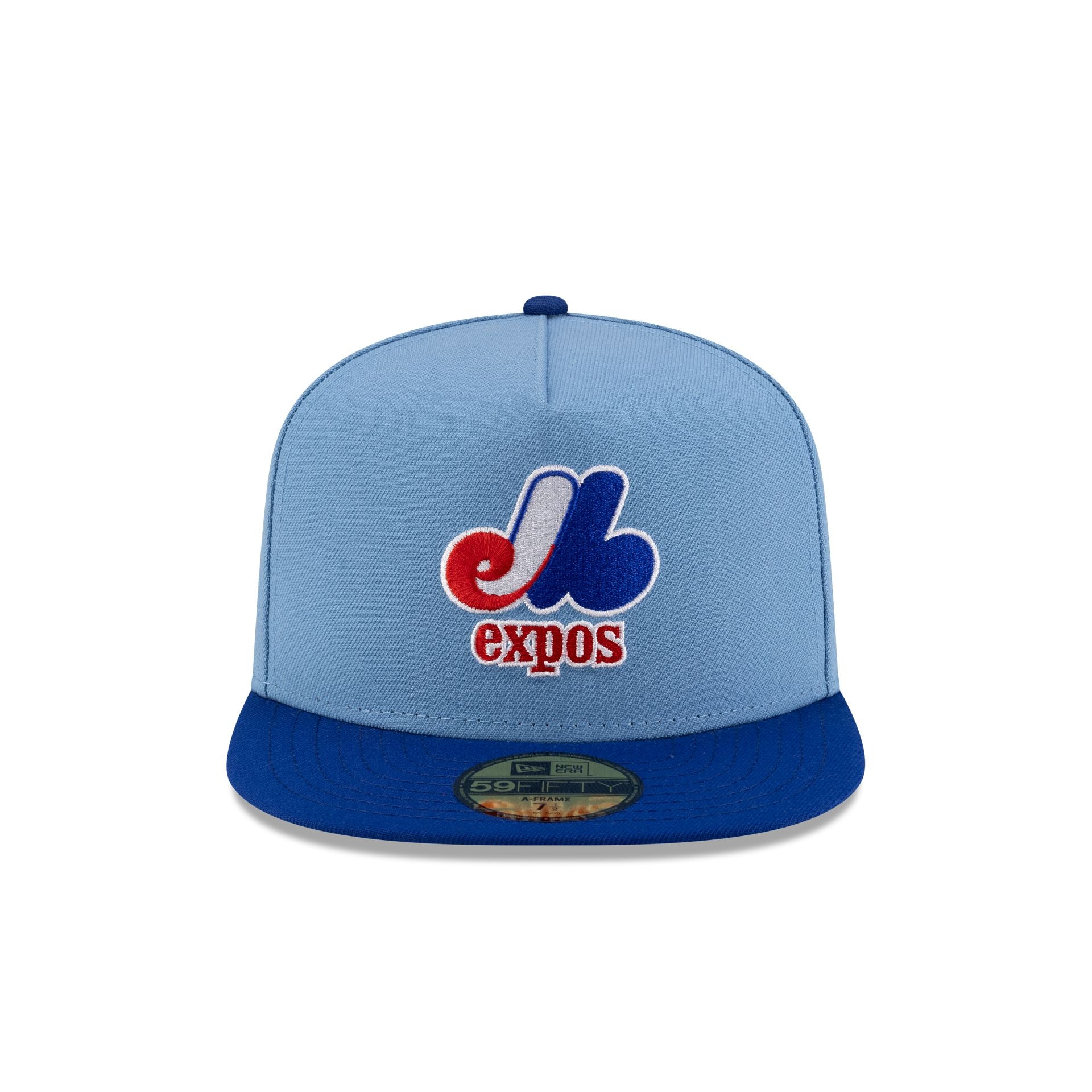 Just Caps Sky Blue Montreal Expos 59FIFTY A-Frame Fitted Hat - Image 2