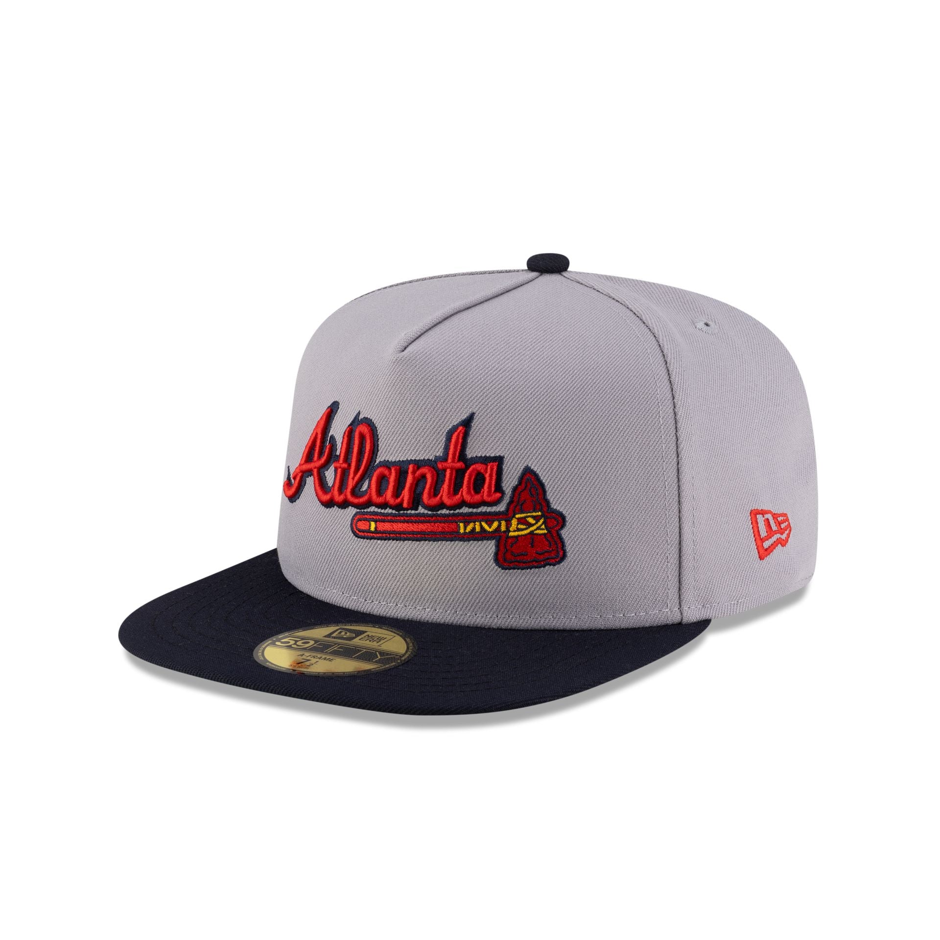 Just Caps League Sidepatch Gray Atlanta Braves 59FIFTY A-Frame Fitted Hat - Image 3