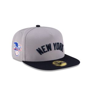 Just Caps League Sidepatch Gray New York Yankees 59FIFTY A-Frame Fitted Hat