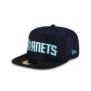 Charlotte Hornets Navy Denim 59FIFTY A-Frame Fitted Hat