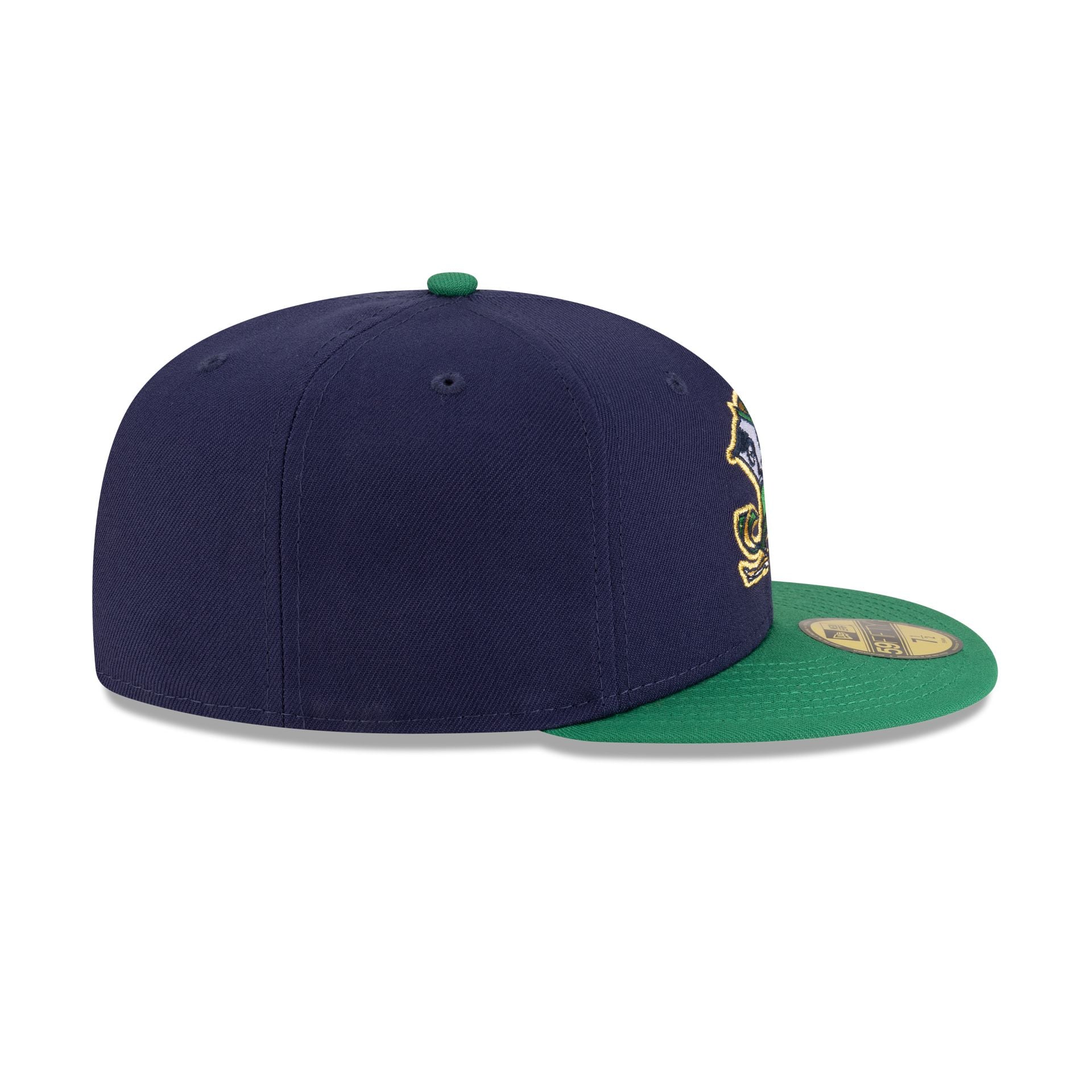 Notre Dame Fighting Irish Navy Kelly Green 59FIFTY Fitted Hat - Image 5