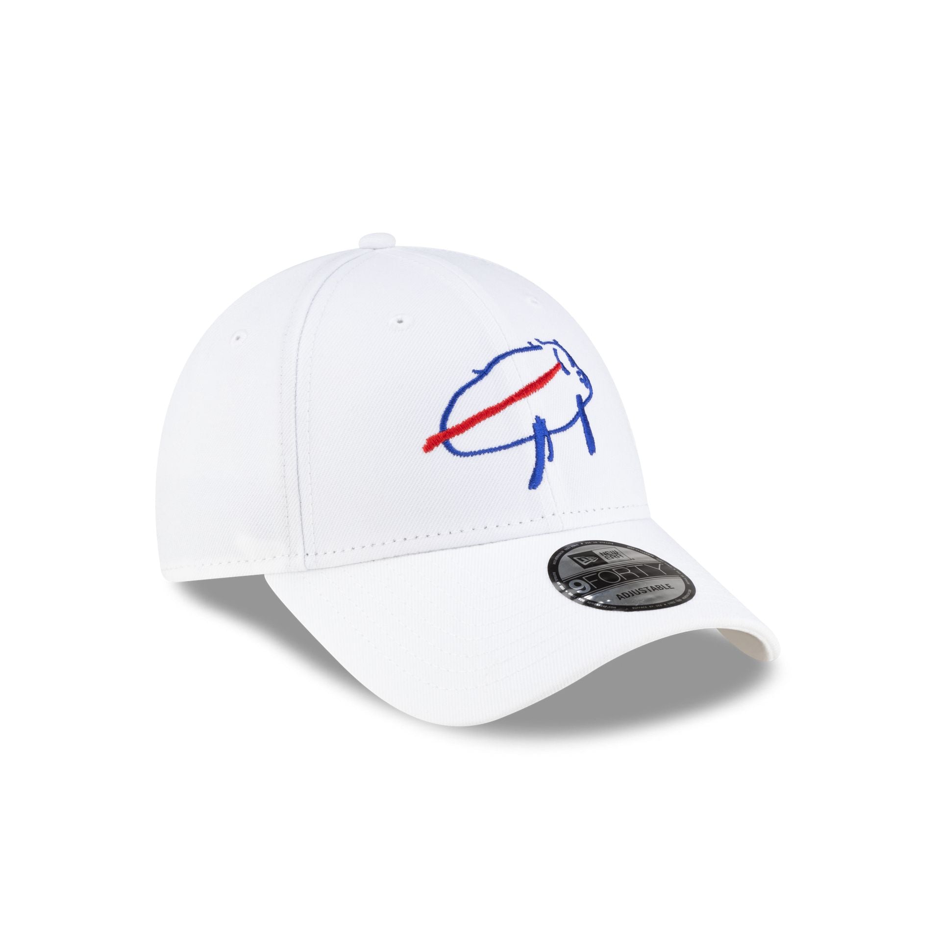 Buffalo Bills Billustration White 9FORTY Adjustable Hat - Image 3