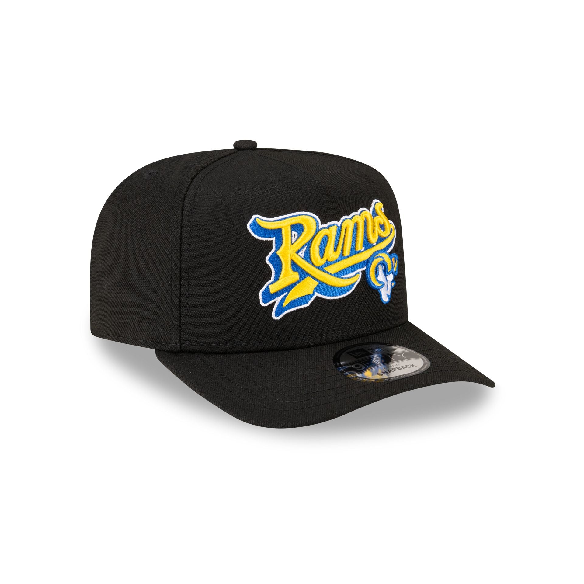 Born x Raised x Los Angeles Rams Script Black 9FIFTY A-Frame Snapback Hat - Image 3