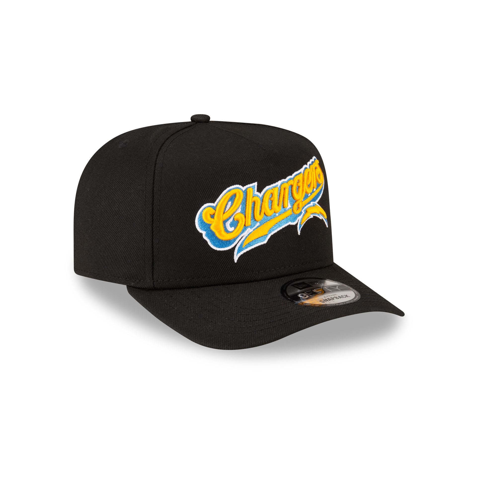 Born x Raised x Los Angeles Chargers Script Black 9FIFTY A-Frame Snapback Hat - Image 3