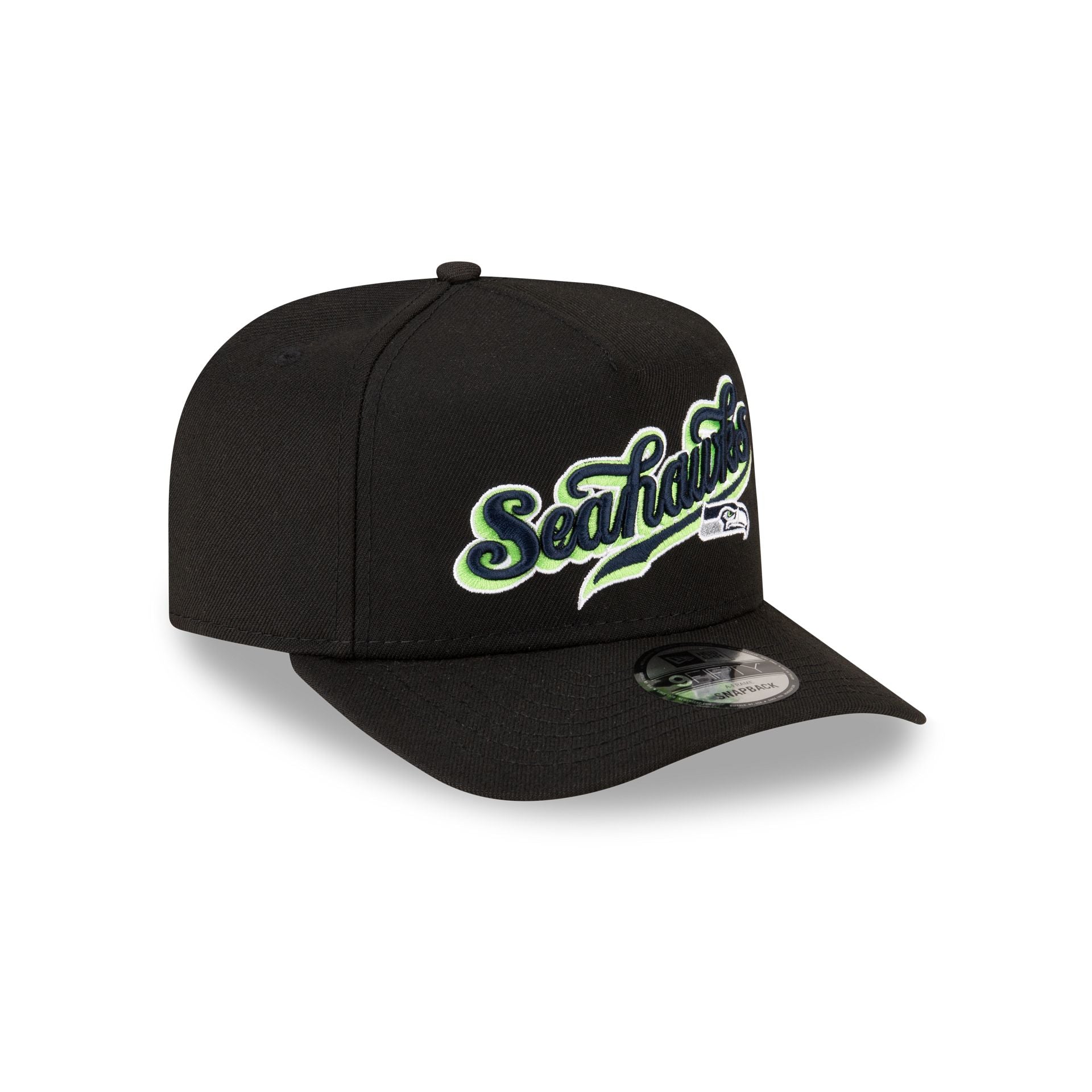 Born x Raised x Seattle Seahawks Script Black 9FIFTY A-Frame Snapback Hat - Image 3