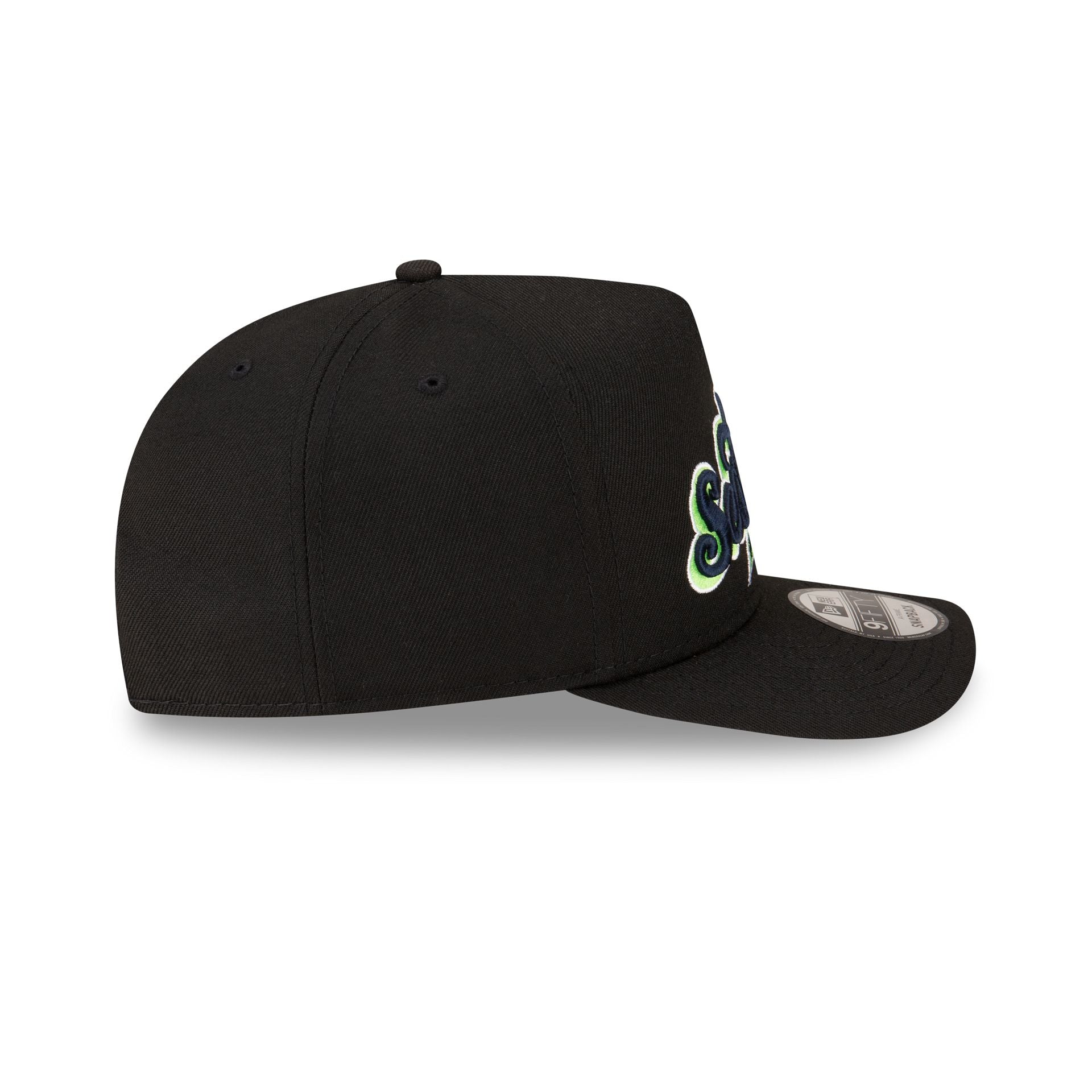 Born x Raised x Seattle Seahawks Script Black 9FIFTY A-Frame Snapback Hat - Image 5