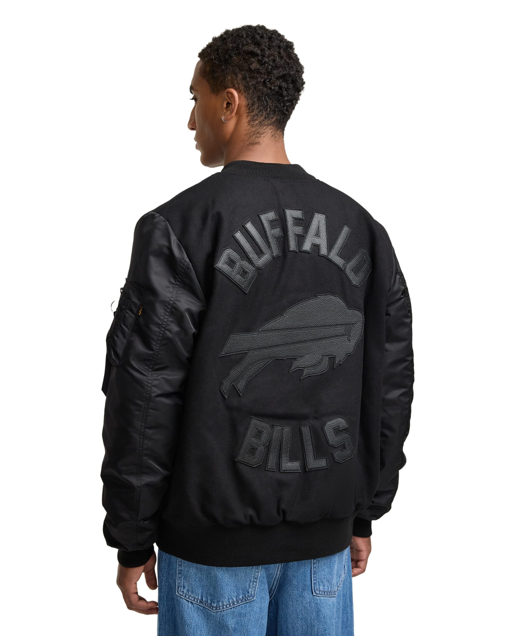 Alpha Industries x Las Vegas Raiders MA-1 Wool Varsity Jacket Black - Image 5